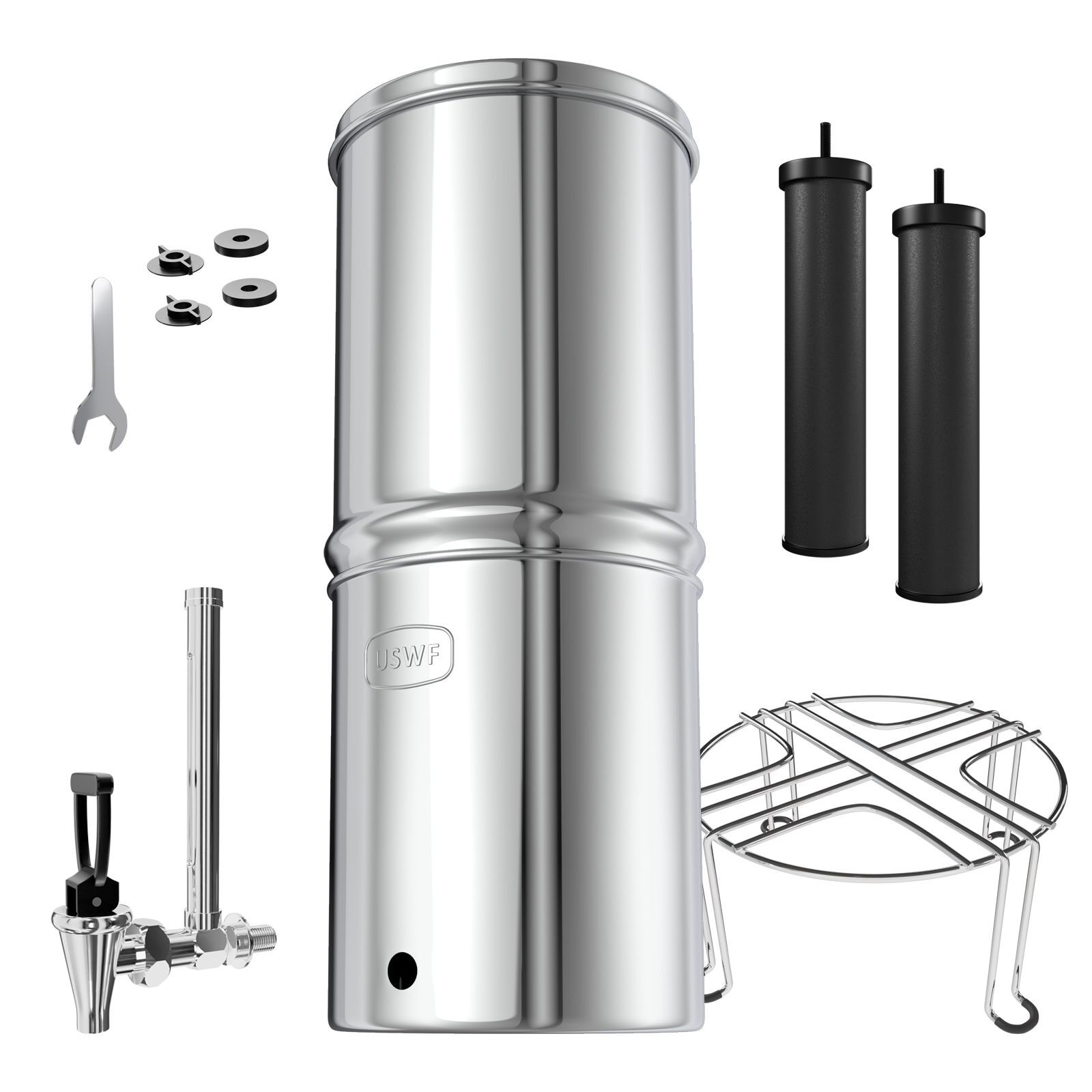 USWF Gravity Fed 2.25 Gal. Stainless Steel Water Filtration System