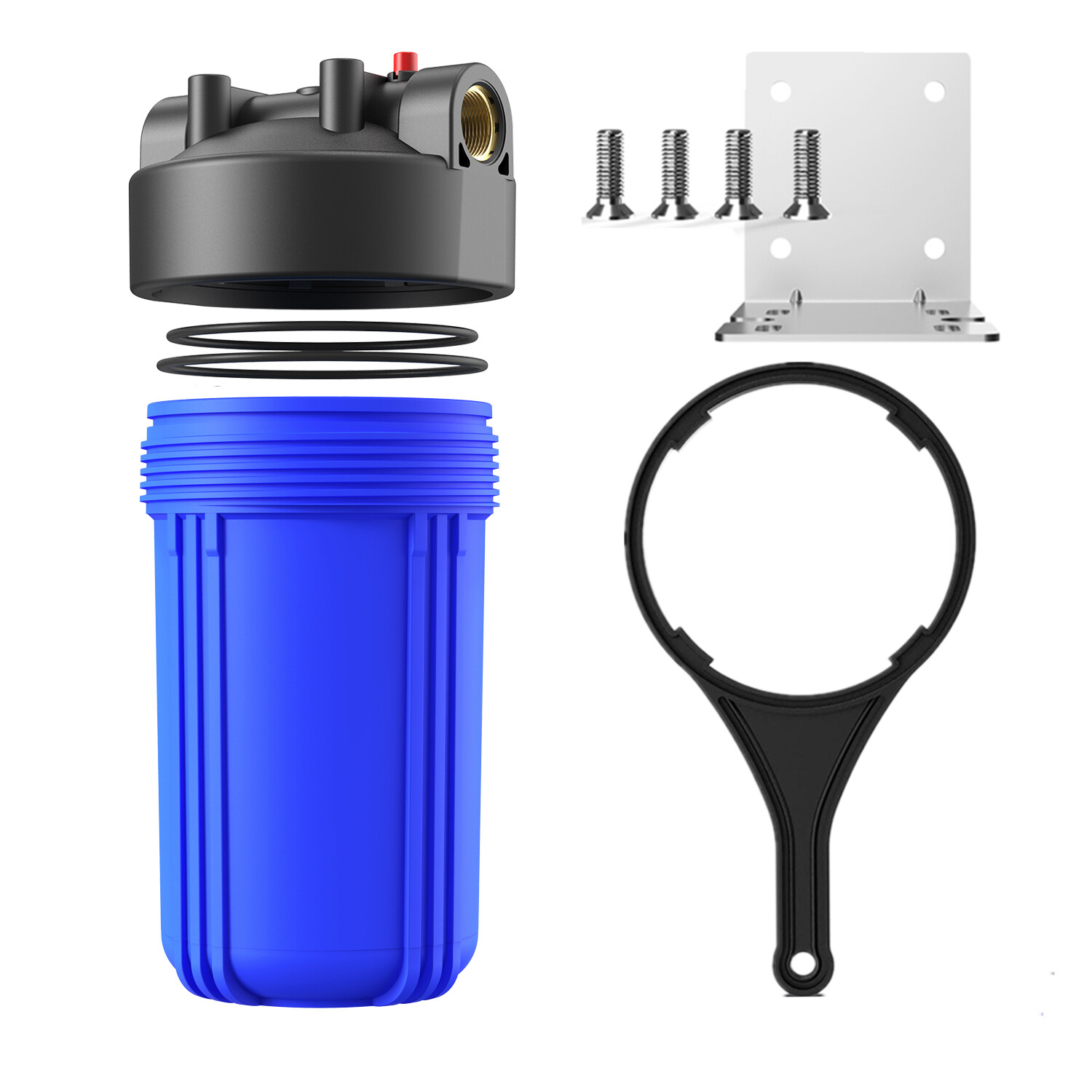 4Pack 10 Inch Big Blue Whole House Water Filter Housing For Well City Filtration