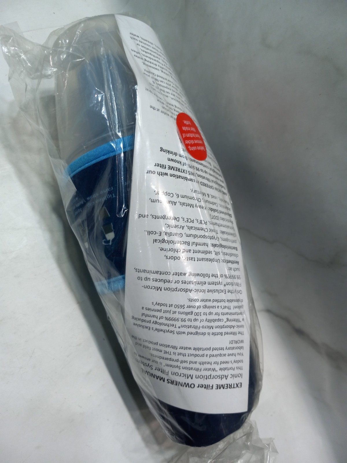 Seychelle Extreme 28 oz Flip Top Water Filter Bottle Radiological Ionic Micron