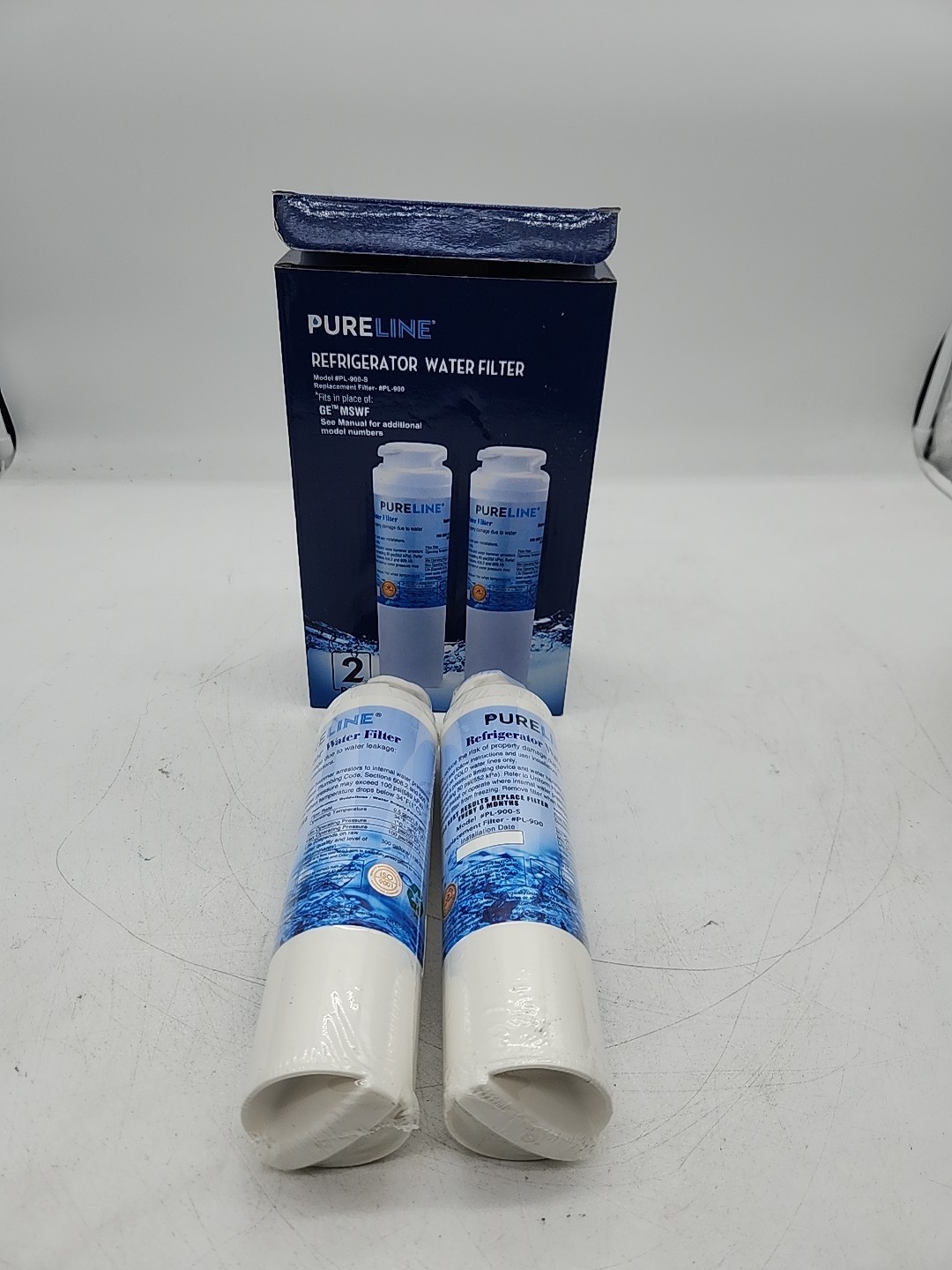 New Sealed PureLine Refrigerator Water Filter PL-900-S Pack Of 2 For GE MSWF