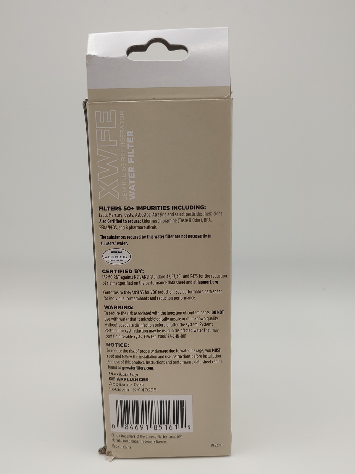 GE XWFE Replacment Refrigerator Water Filter Without Chip