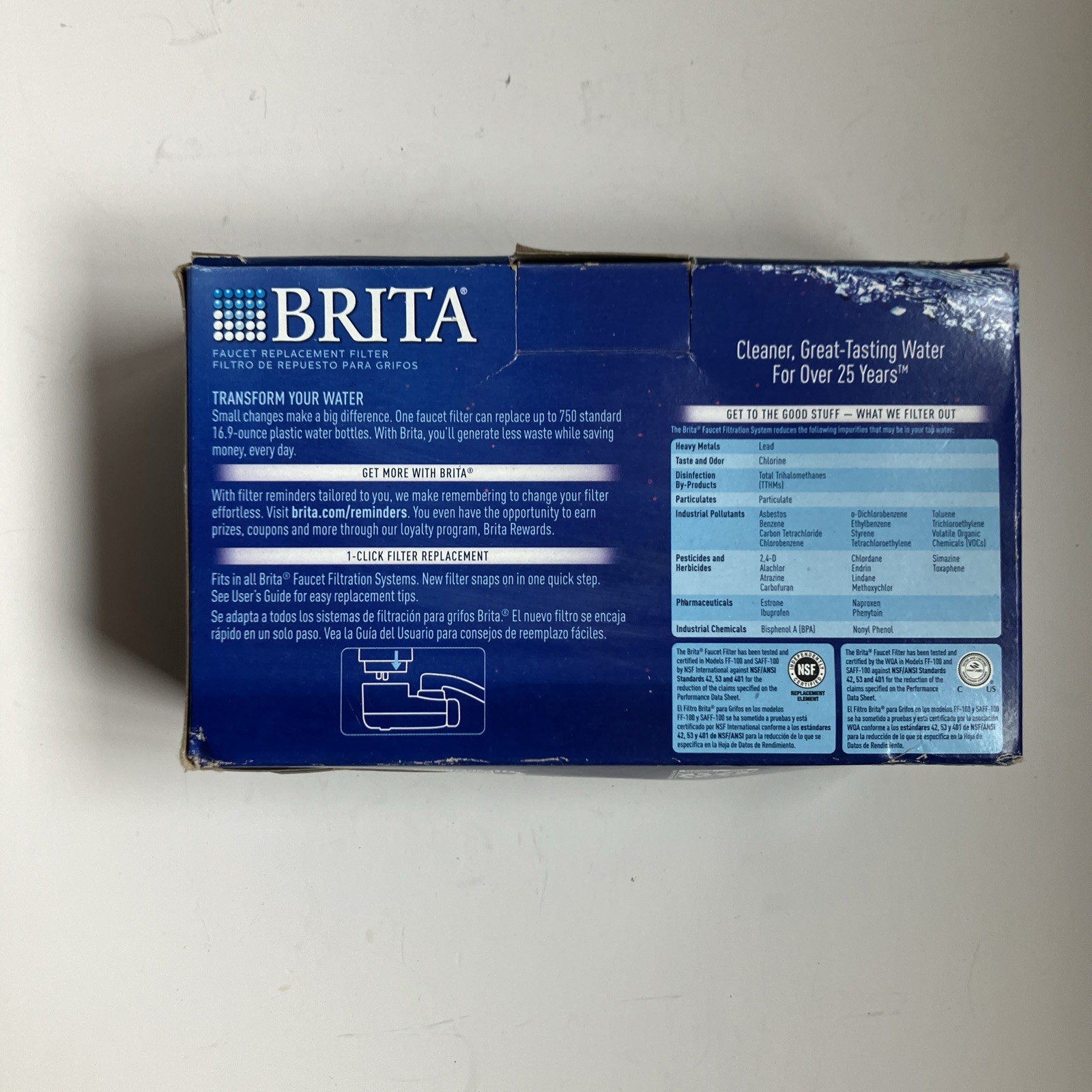 Brita Elite Faucet Replacement Filters 3 Pack Chrome FR-200 Removes 99% Lead