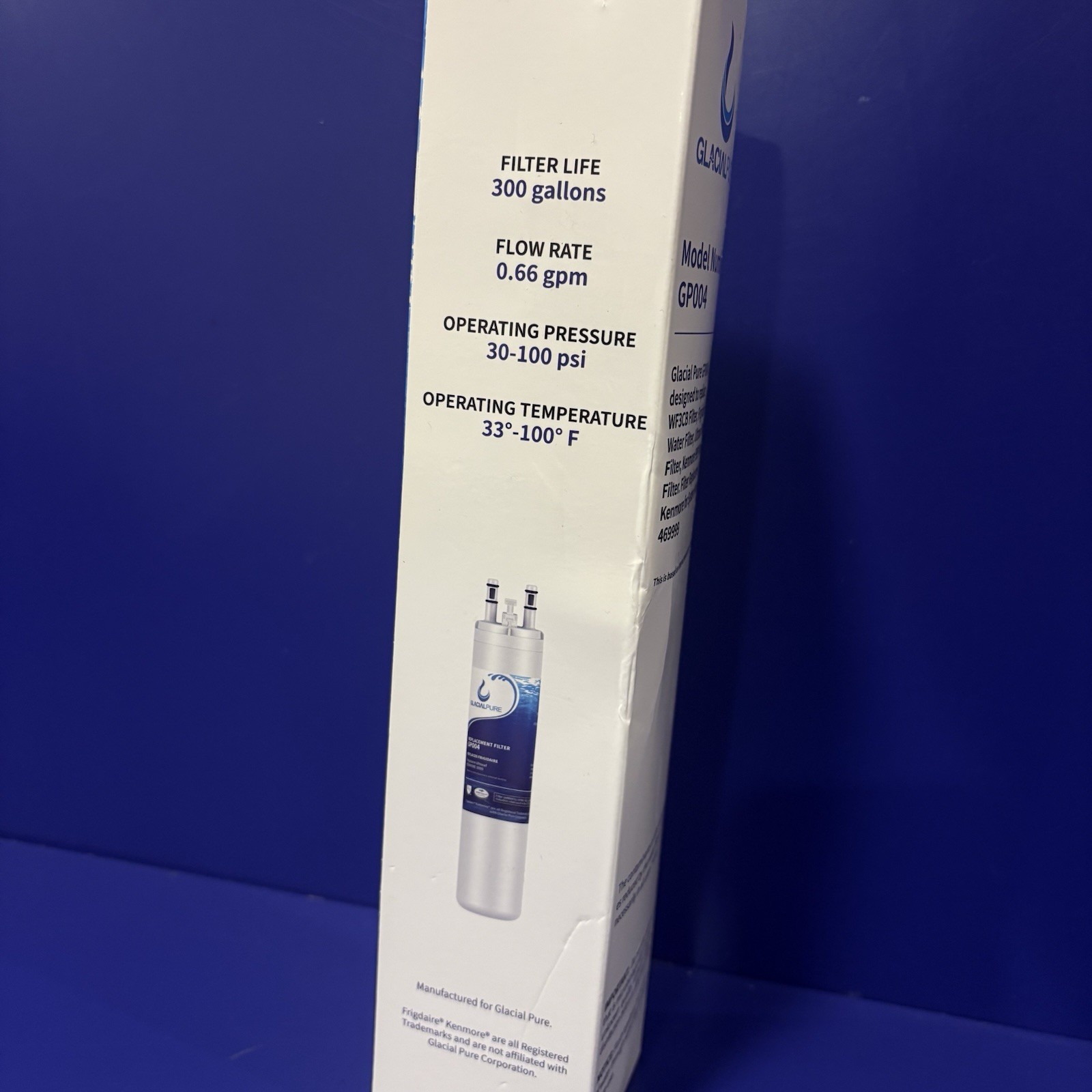 GlacialPure GP004 Water Filter Replaces Frigidaire ULTRAWF Kenmore 9999