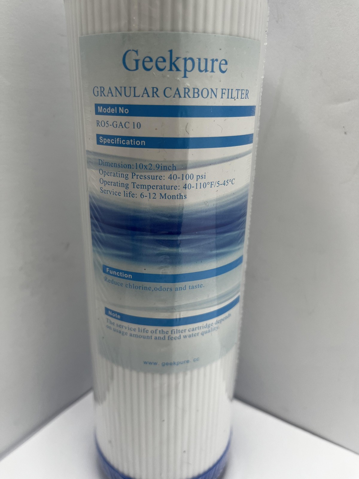 Geekpure RO5-GAC 10 Granular Carbon Water Filter Cartridge For Samsung Aquarius