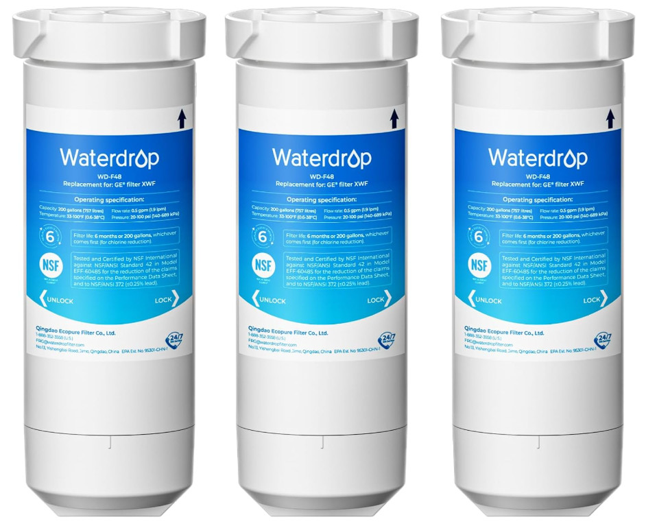 Waterdrop XWF Refrigerator Water Filter, Replacement for GE® WR17X30702