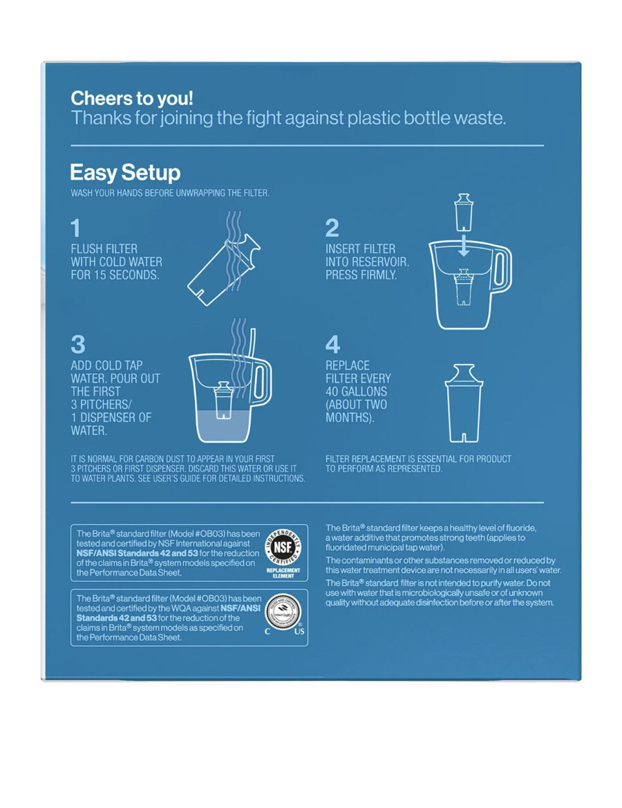 Brita 6-PK STANDARD REPLACEMENT FILTER | PITCHERS & DISPENSERS Water Filtration