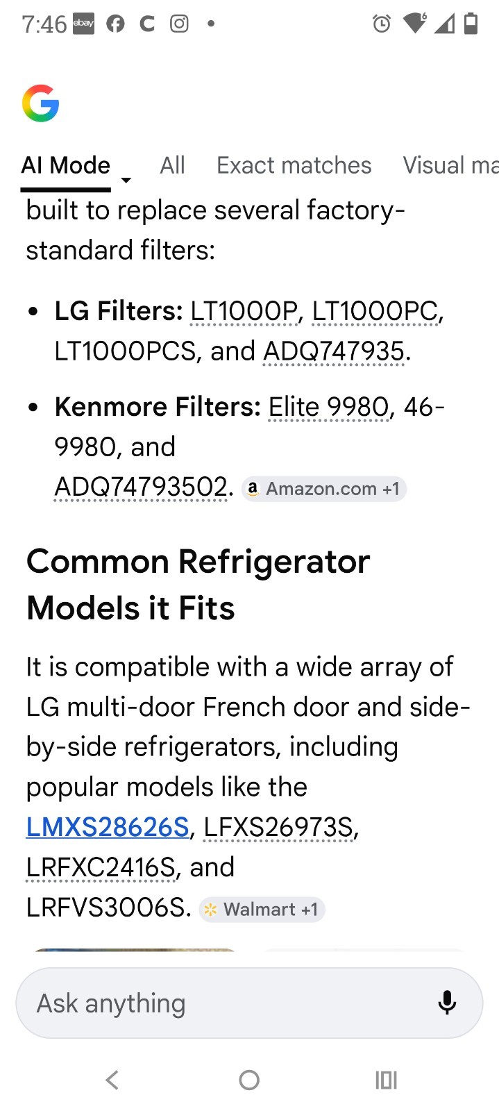 PurePlus RWF4700AC Refrigerator Water Filter 3 Pack LG/ Kenmore Read Description