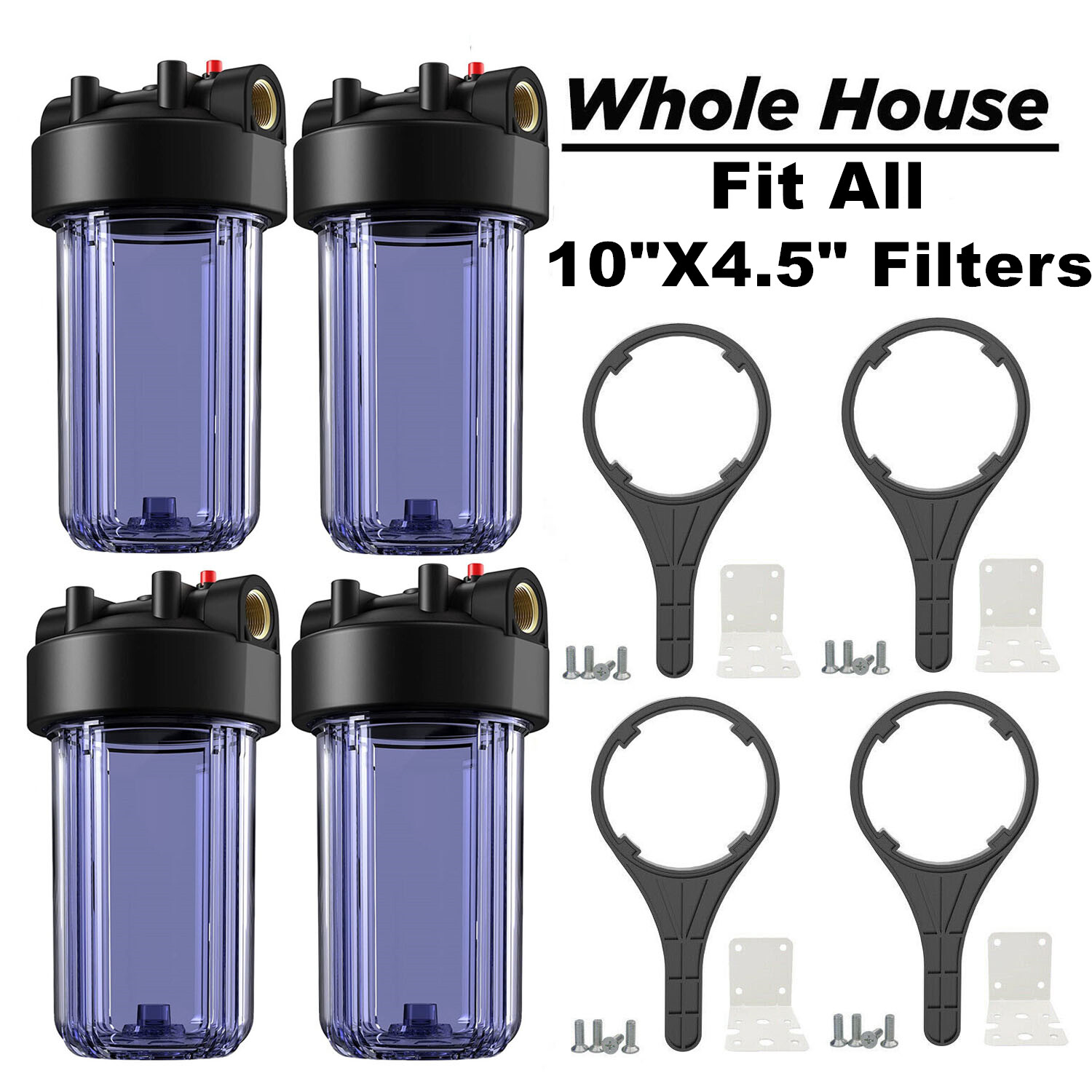 SimPure 10 Inch Whole House Water Filter Housing System Fit 10″ x 4.5″ Cartridge