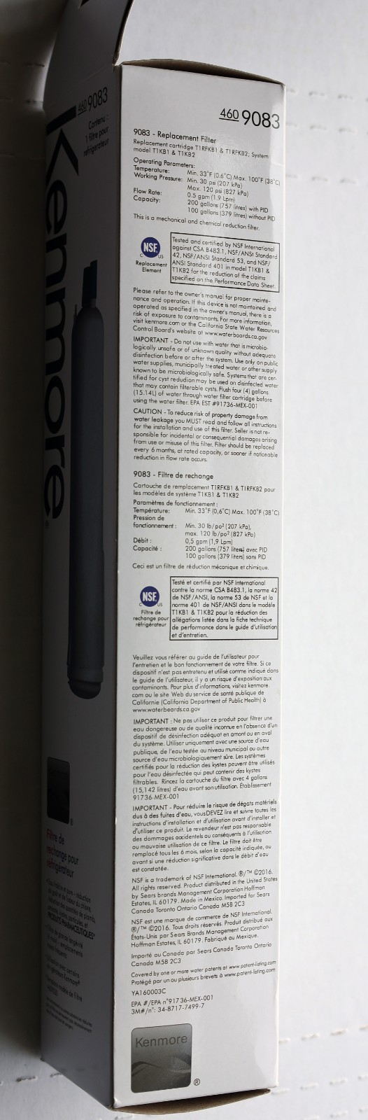 Genuine OEM 9083 Kenmore 4609083 Replacement Refrigerator Water Filter SEALED