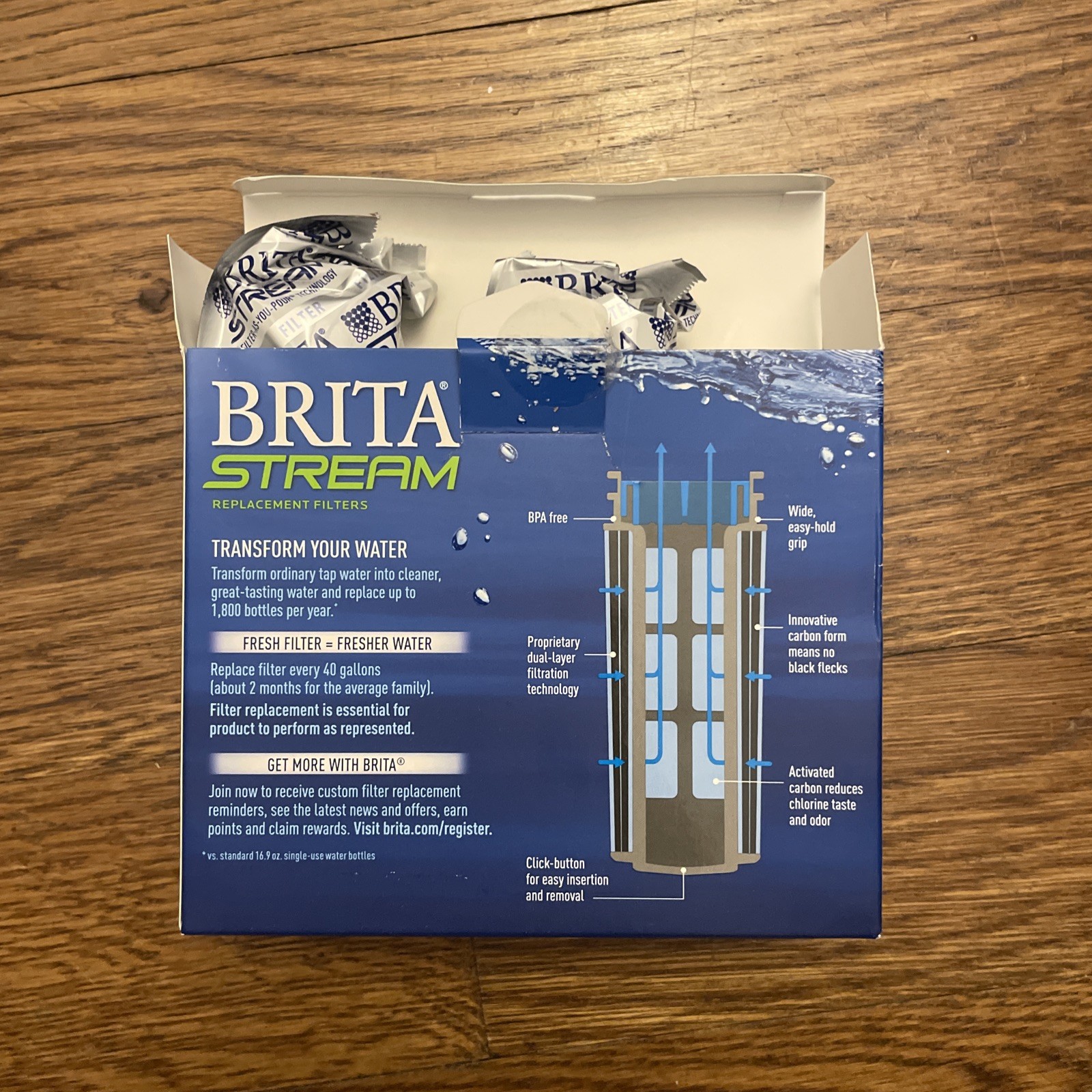 Brita Stream Pitcher Water Filter -Gray, Pack of 2