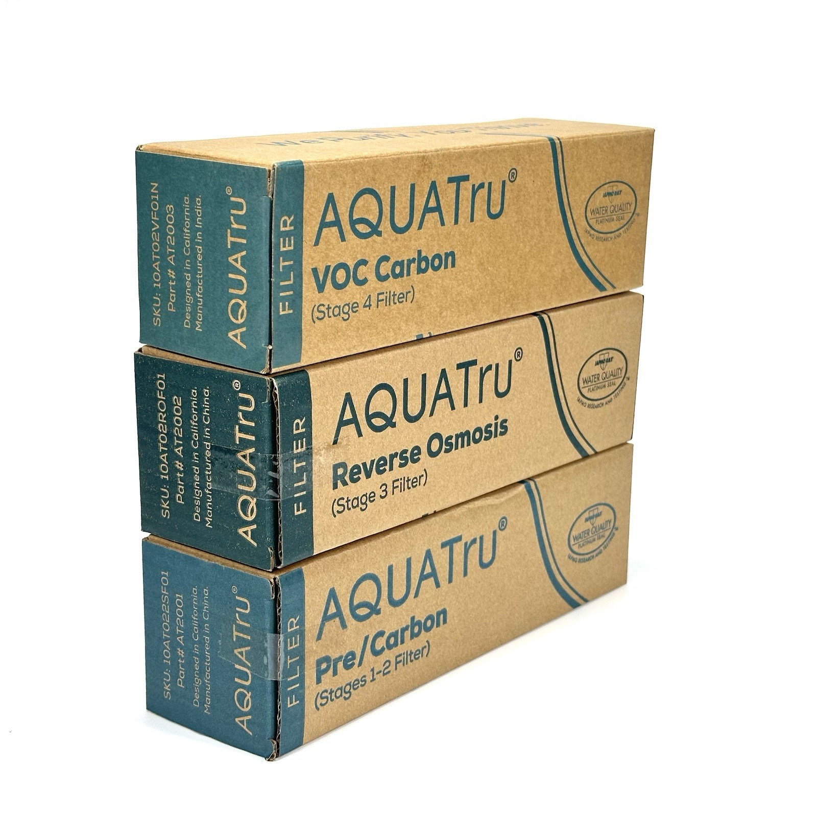 3 PACK – Aquatru Replacement water Filters Countertop Reverse Osmosis stages 1-4
