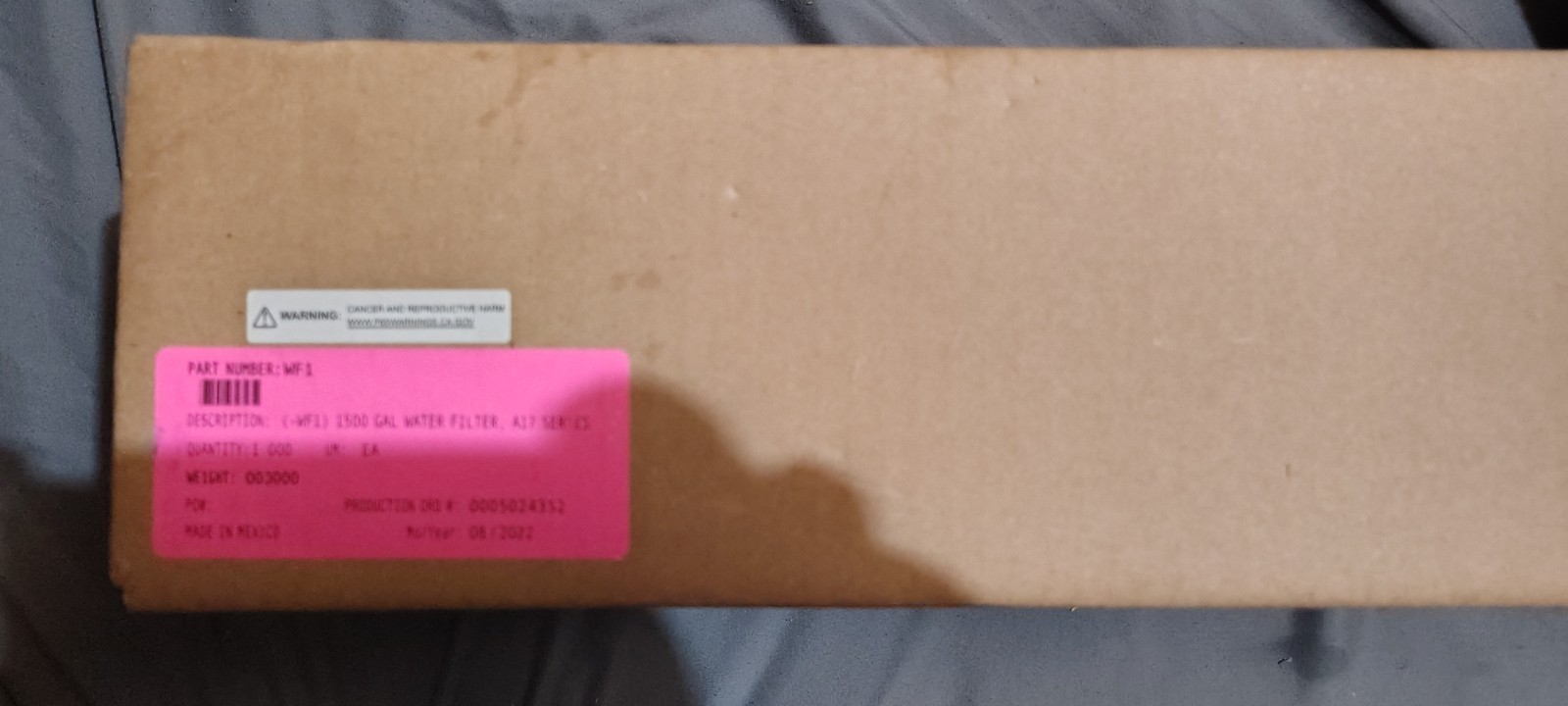 Water Filter WF1 1500 GAL A17 Series Quantity 1 NEW IN BOX