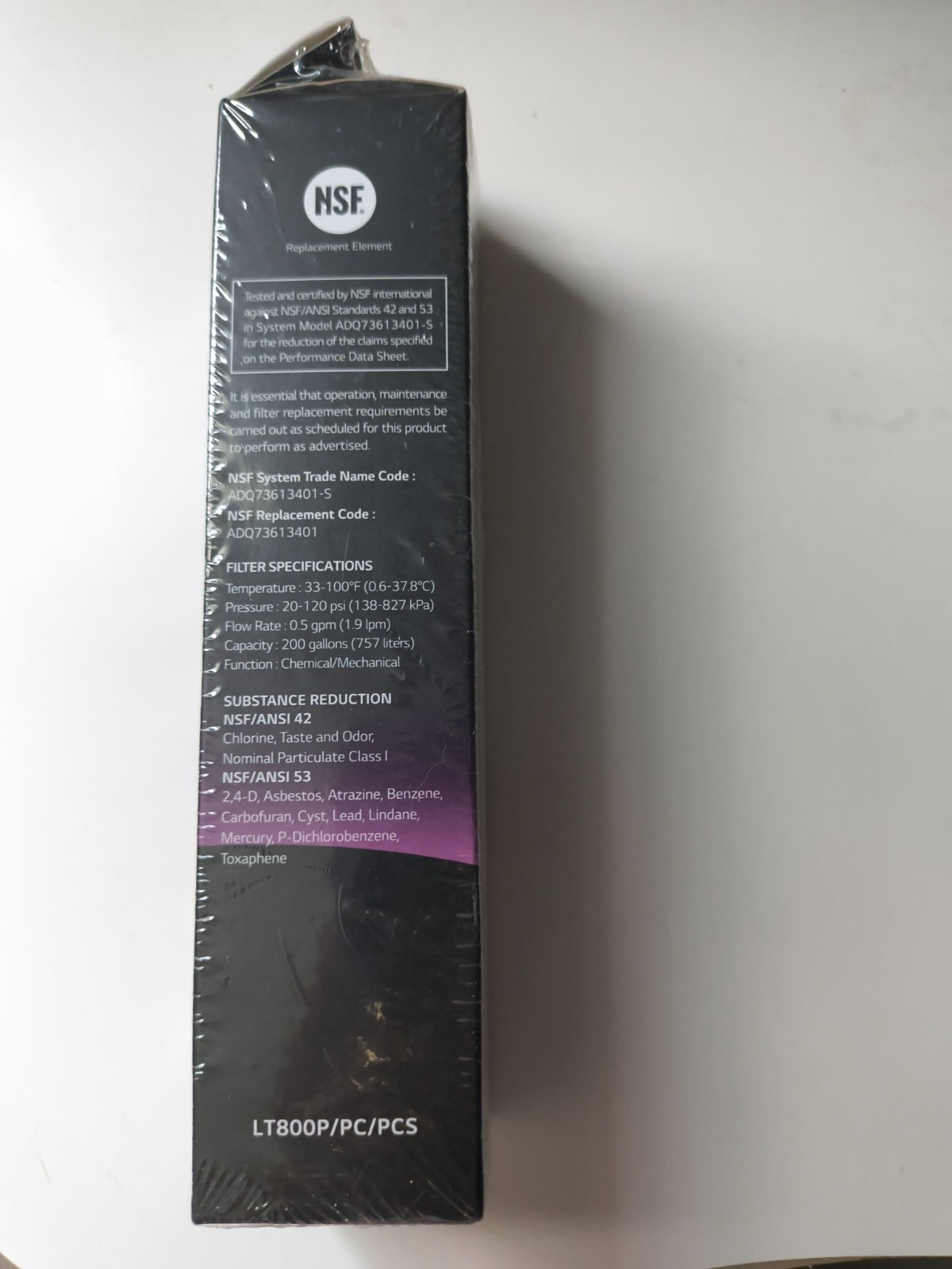 LG Refrigerator Water Filter New, USA 1 PACK LT800P Fit LG Black Replacement