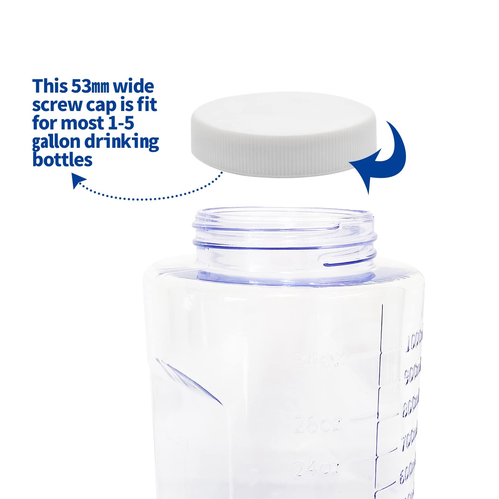 Bonsicoky 53mm Water Bottle Caps 3-Pack Screw Top 3-5 Gallon Jug FROM USA