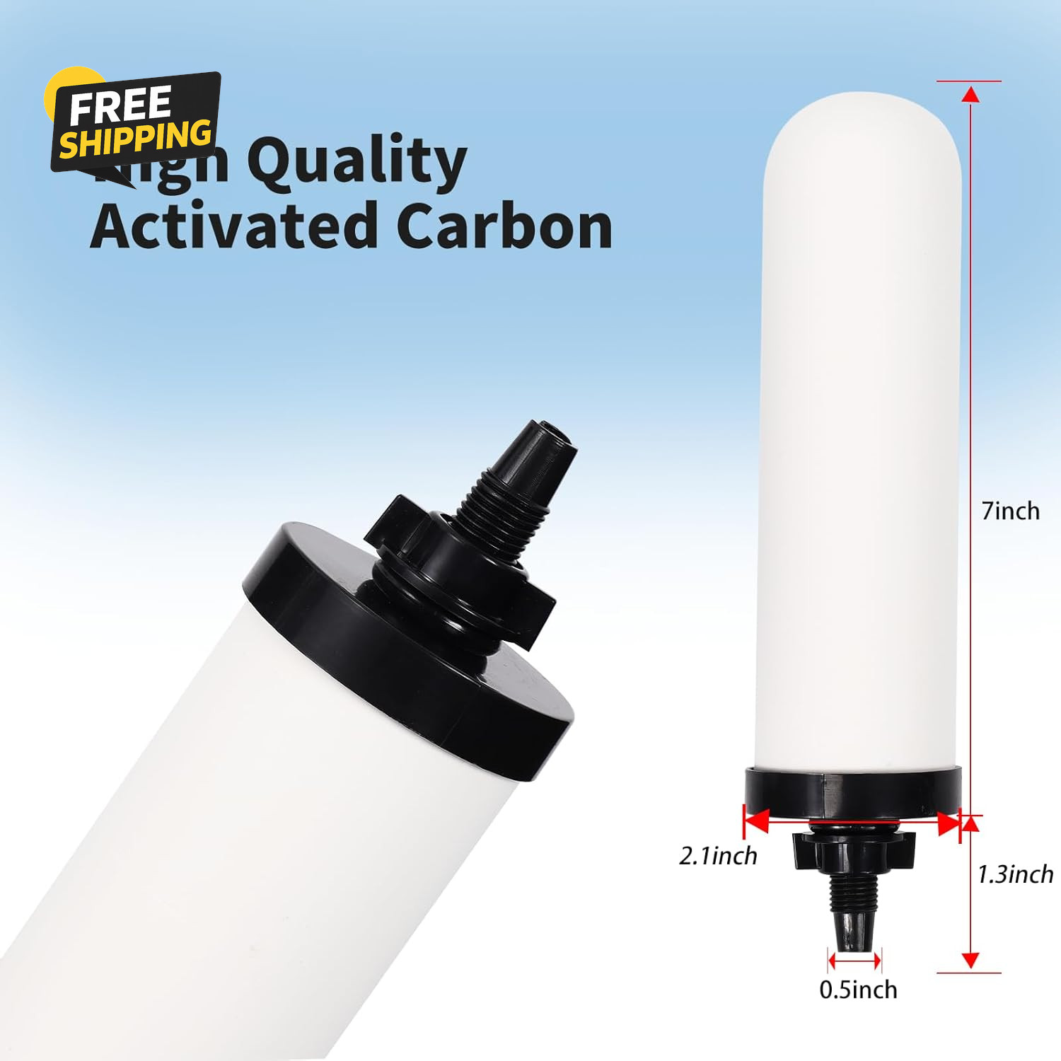 2 Pack 7» Ceramic Water Filter Candle,7 Inch Water Filter Replacement Filters
