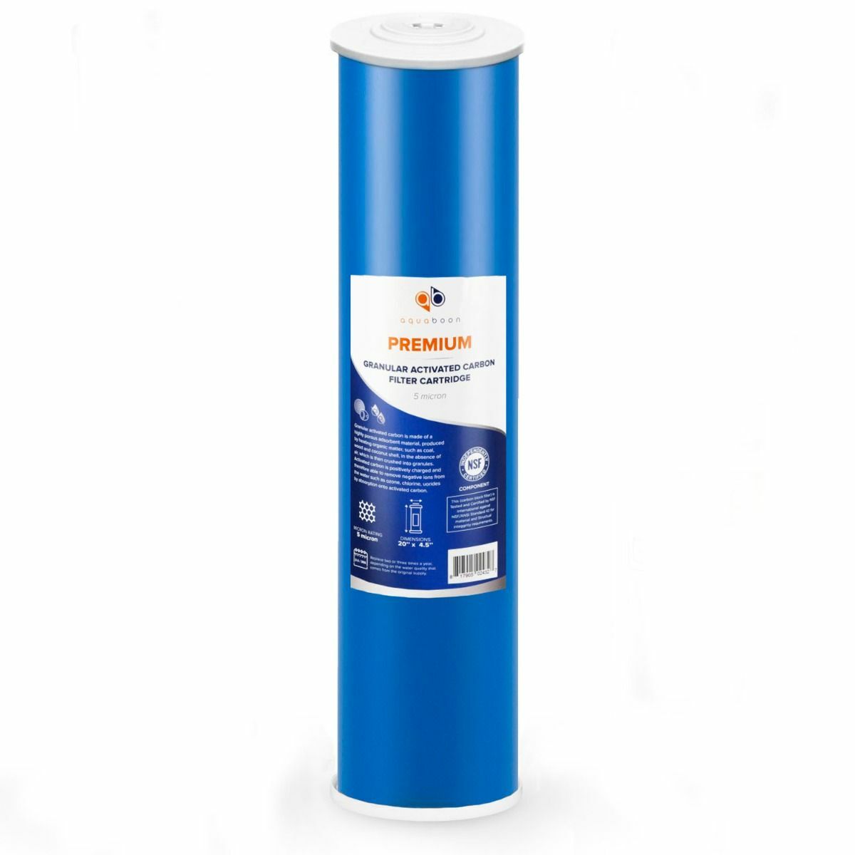 Aquaboon 5 Micron Big Blue 20″ x 4.5″ GAC, Carbon Block & Sediment Filters