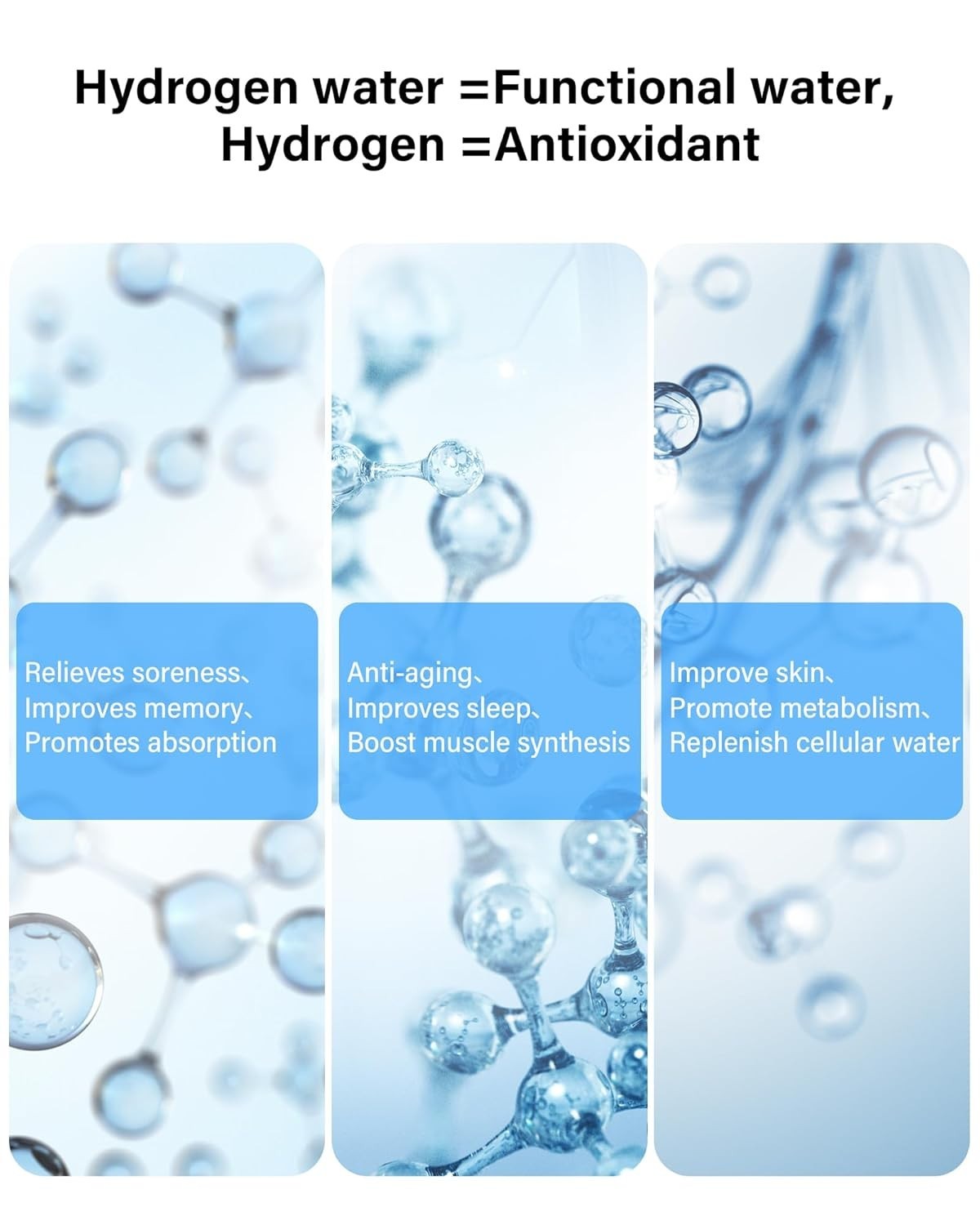 2026 Upgraded Hydrogen Water Bottle, 2400 Hydrogen Water Bottle Generator, Hy…