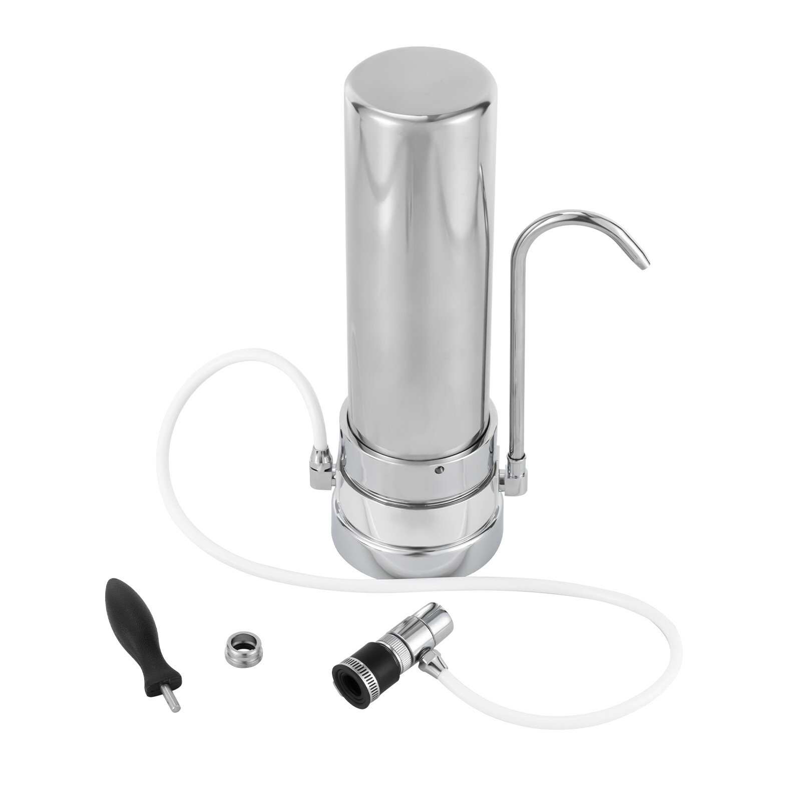 304 Stainless Steel Countertop Filter System for Tap Water Filtration Silver New