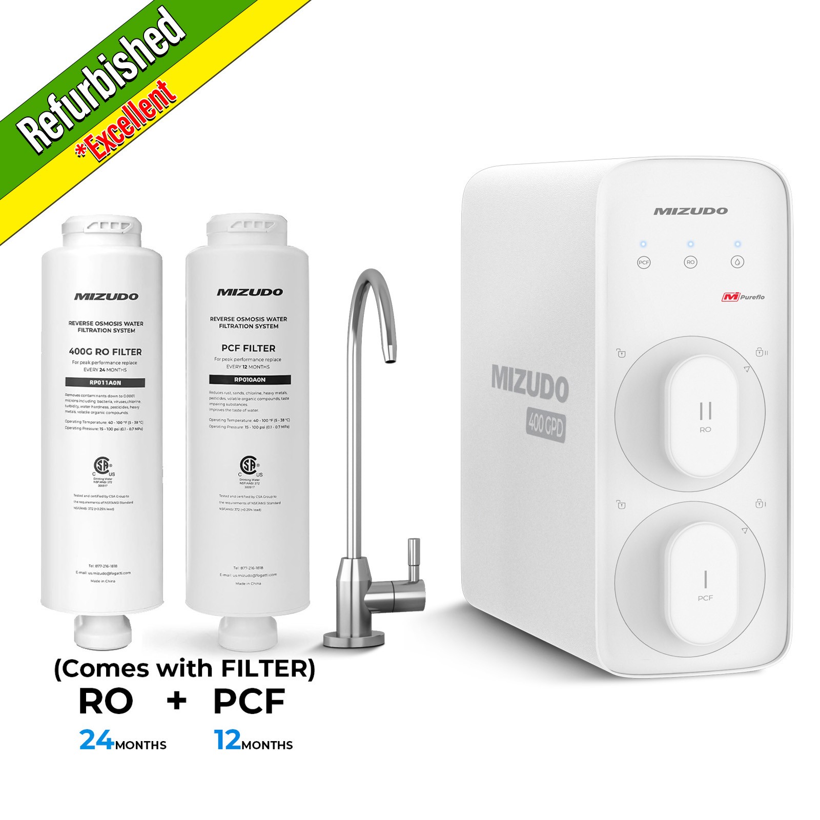【99% NEW】Reverse Osmosis System,Under Sink 400GPD Tankless,w/2 Filters