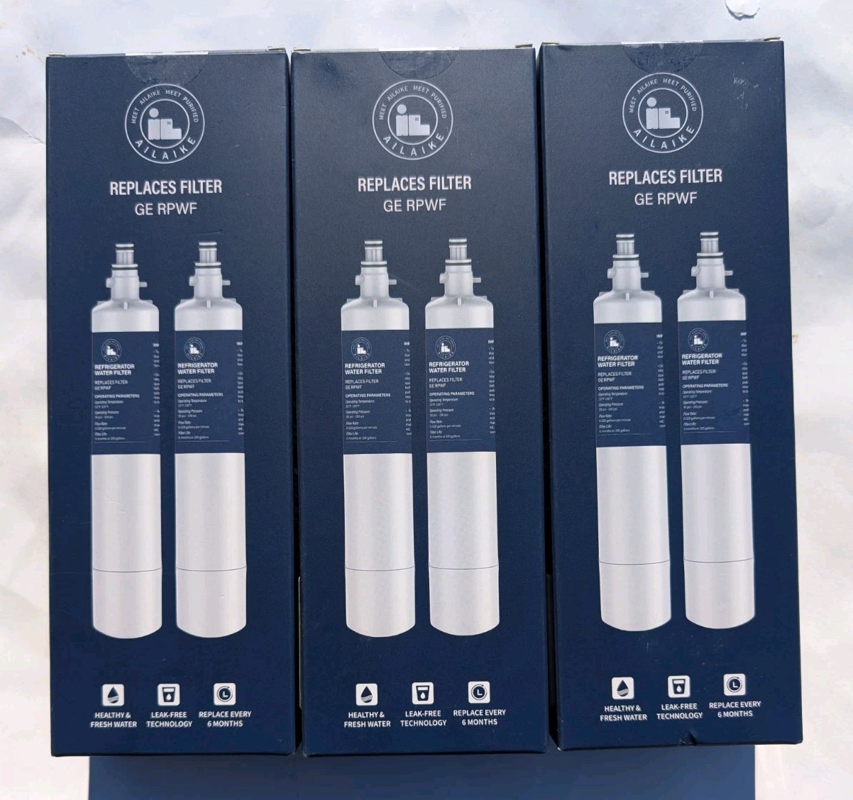 Ailaike Refrigerator Water Filter Replacement 4 GE® RPWF(NOT RPWFE) 6 Pack Lot