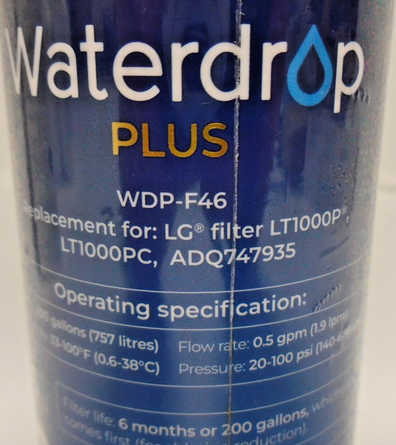 Waterdrop Plus WDP-F46 Refrigerator Water Filter For Select LG Kenmore NWOB
