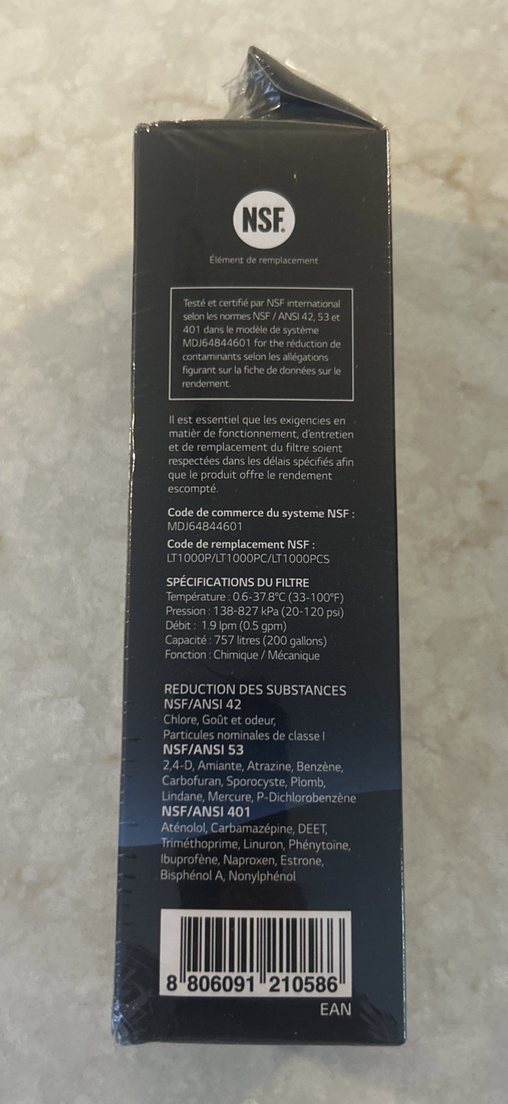 Genuine LG LT1000P Water Filter Replacement Cartridge LT1000PC/PCS NEW SEALED