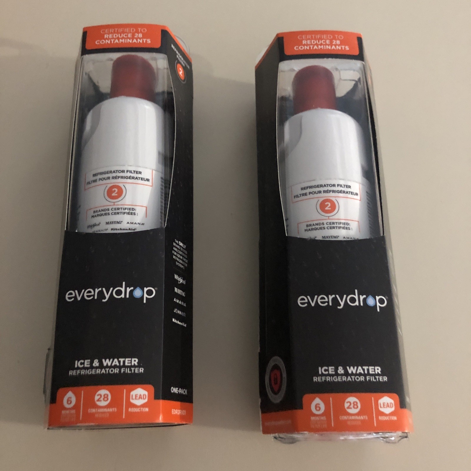 (Lot Of 2) EveryDrop 2 Ice And Water Refrigerator Water Filter ΕDR2RXD1