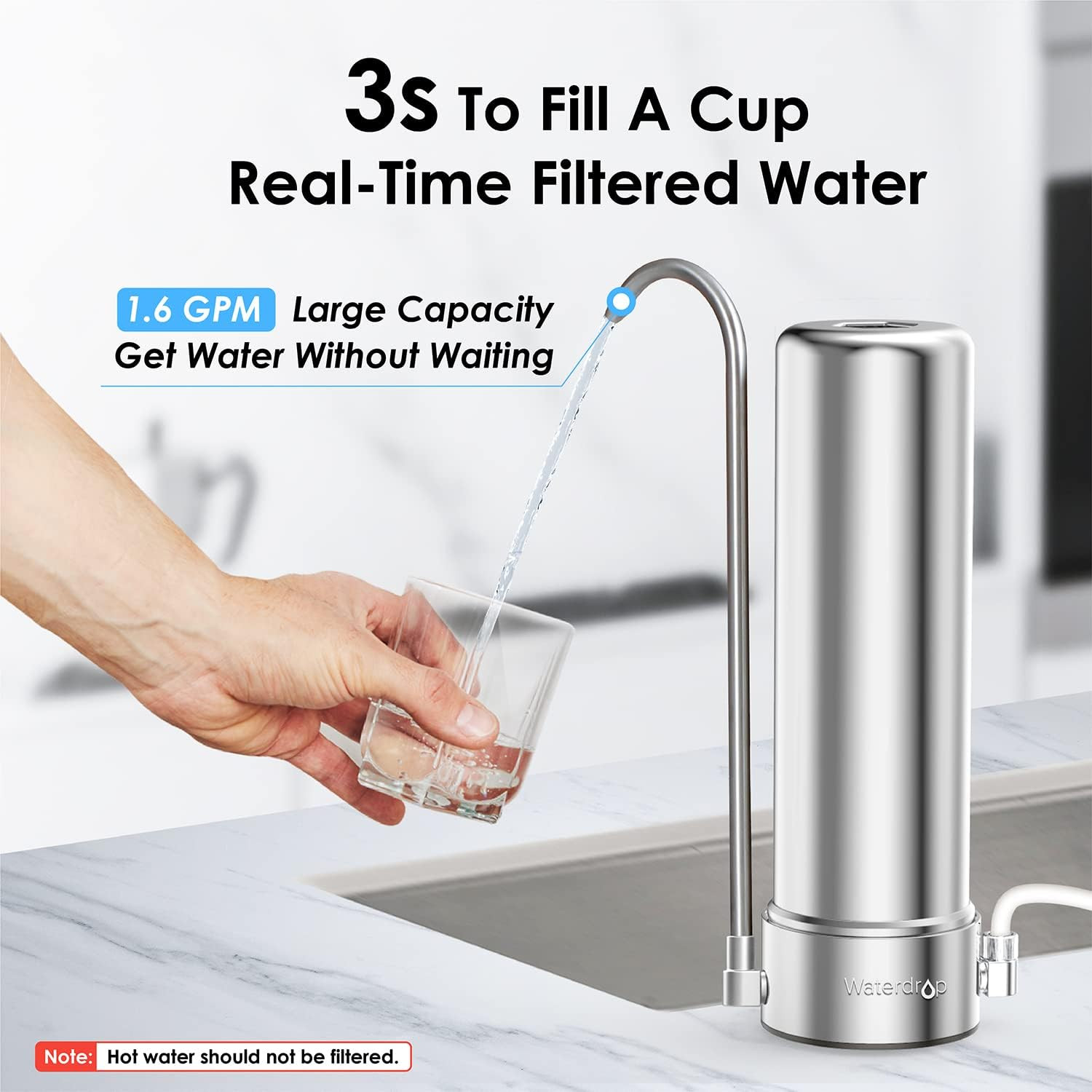 WD-CFF-01 Replacement Filter, NSF/ANSI 42&372 Certified, Countertop Water Fil…