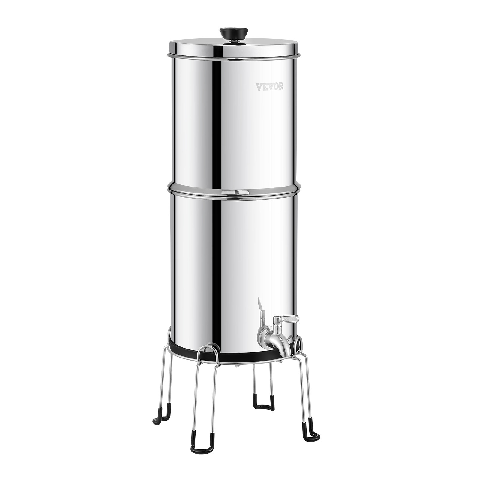 VEVOR 2.25G Gravity-fed Water Filter Countertop System Stainless Steel 2 Filters