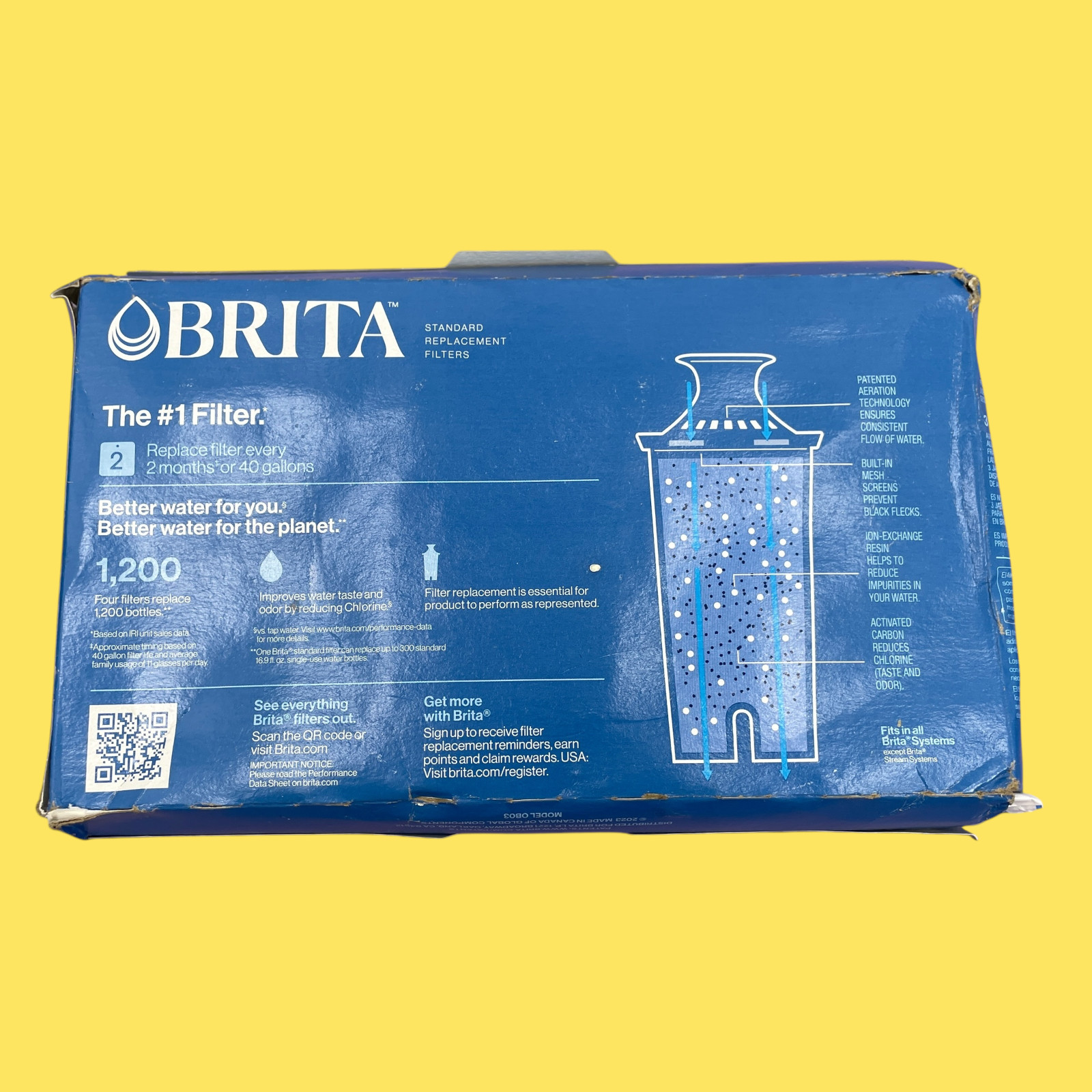 4-Pack Brita Replacement Water Filters for Pitchers/Dispensers 40Gal #4310 z64b8