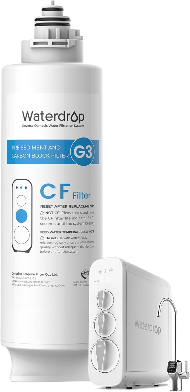 WD-G3-CF Filter, Replacement for WD-G3-W, WD-G3P600 and WD-G3P800-W Reverse O…