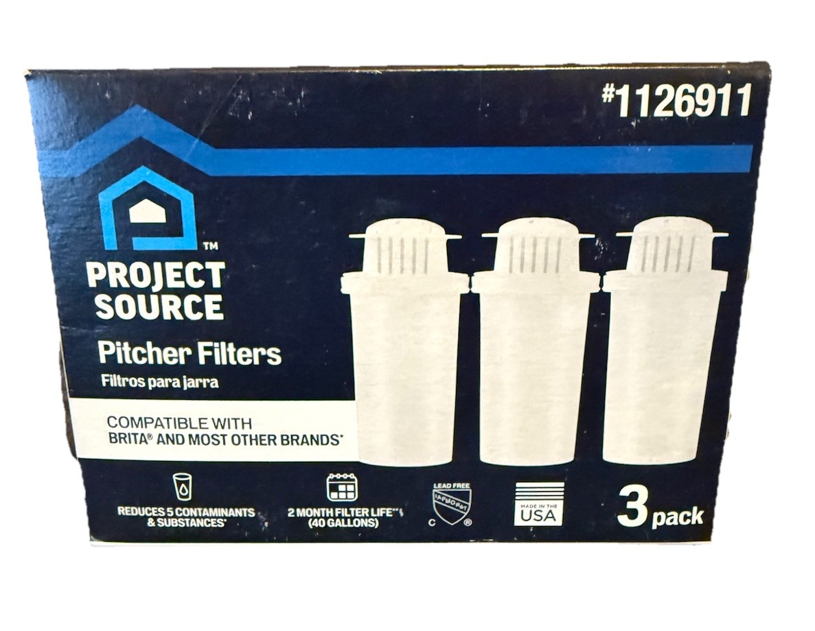 Brita Compatible Project Source 3 pack Water Pitcher Filters Made In USA NEW