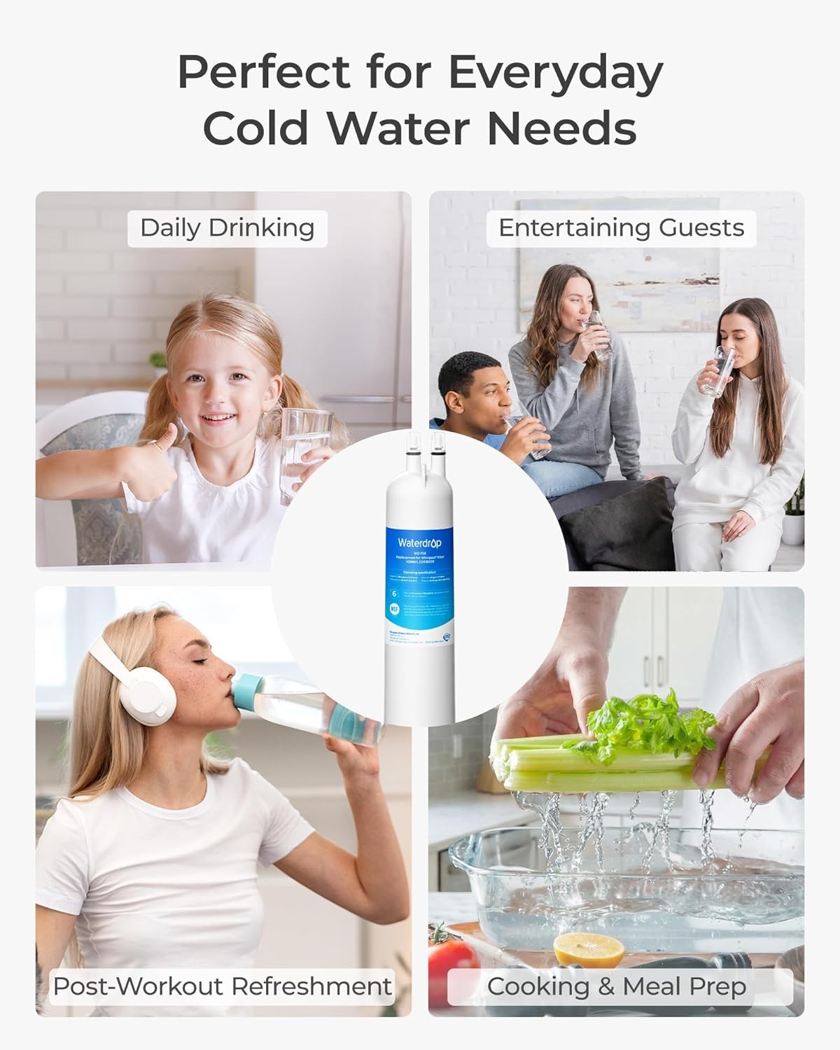 Waterdrop WD-F08 Refrigerator Water Filter, Fits Kenmore® 46-9083, 46-90309