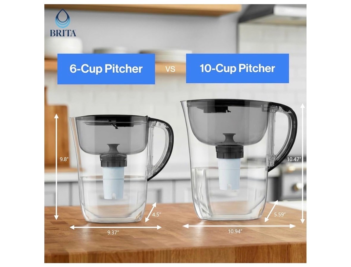 Brita Metro Small 6-Cup Elite Water Filter Pitcher WQA NSF/ANSI Certified White