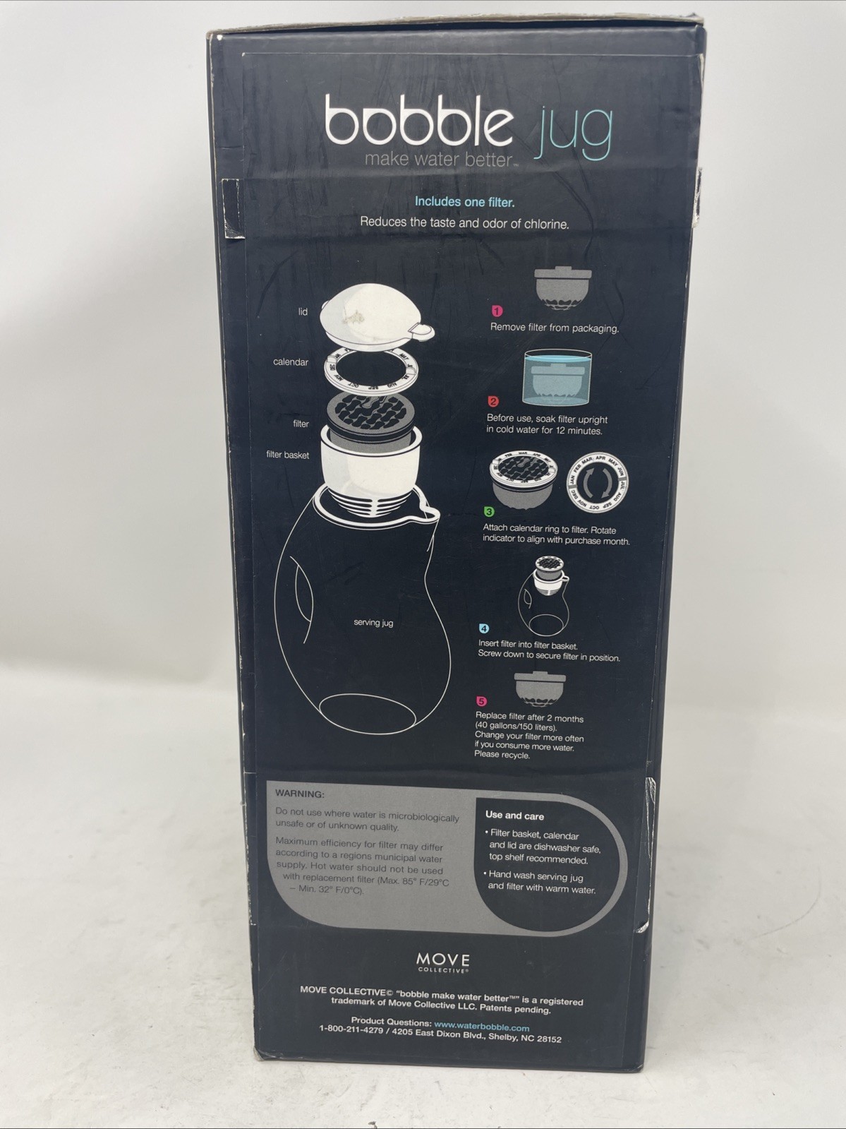 Bobble Jug Water Filtration 64 oz + add’l 40 Gal Replacement Filter – New/Sealed