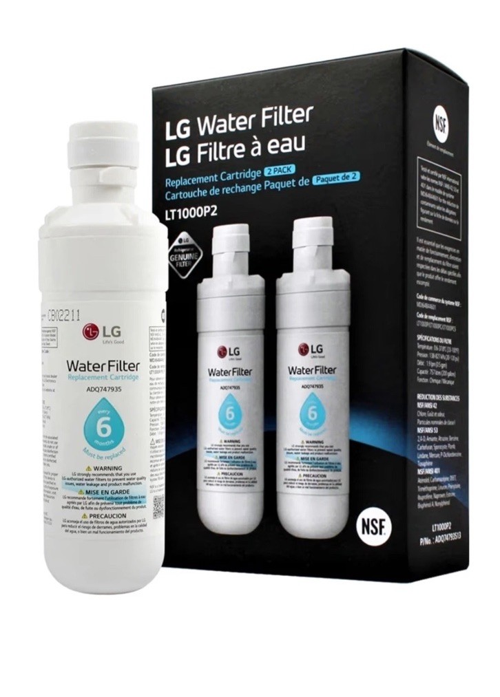 LG LT1000P2 6-Month / 200 Gallon Refrigerator Replacement Water Filter, Reduces