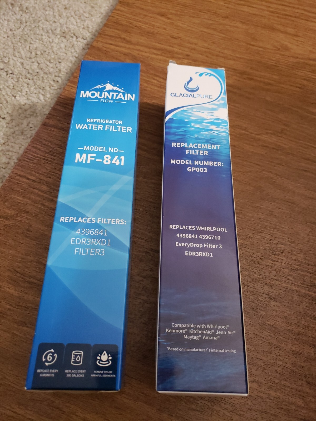 GlacialPure + Mountain Flow Replacement Filters 2pk For 4396841, GP003 + MF-841