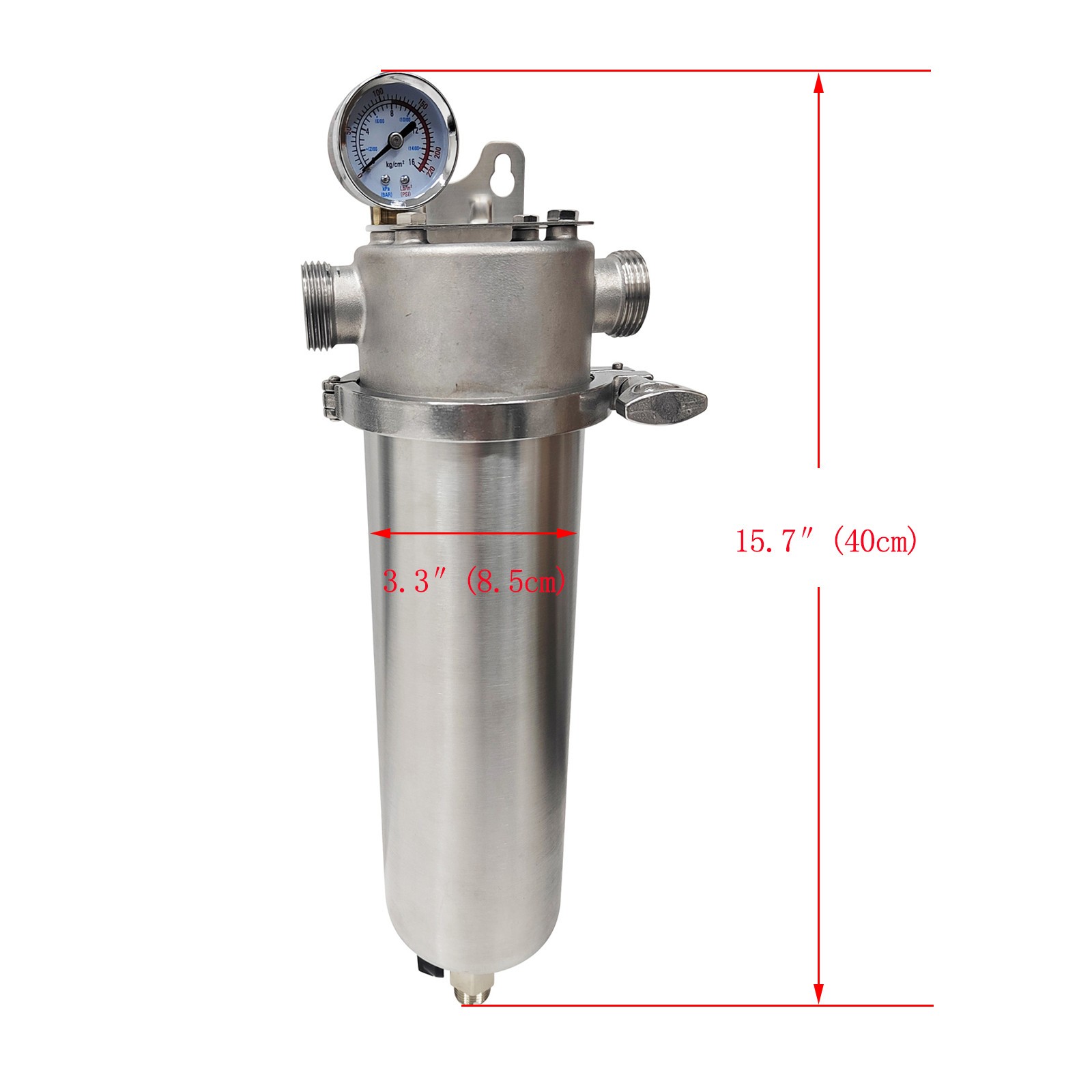 10″L Corrosion-resistant 304 Stainless Steel Filter 1″NPT Inlet/outlet Diameter