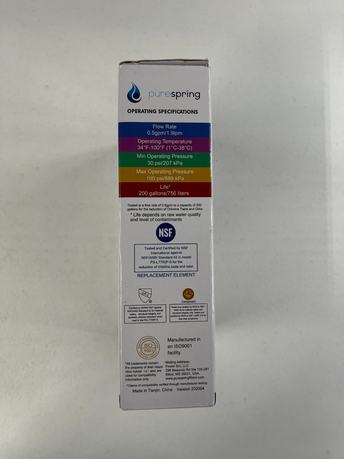Pure Spring Filter PS-LT700P 3 Pack New and Sealed