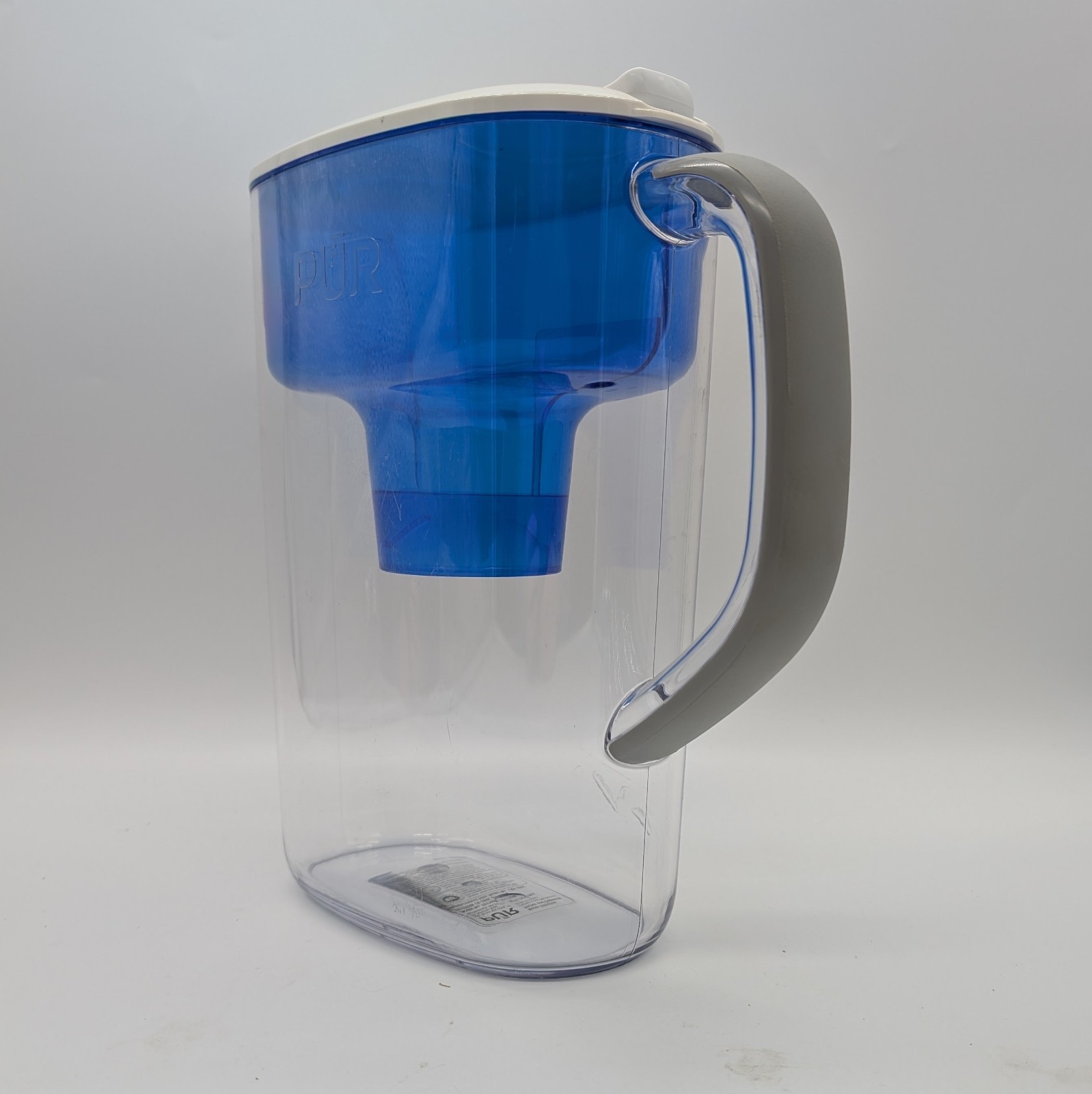 PUR 7 Cup Water Filter Pitcher Only Certified 2 in 1 Filtration White Blue Used