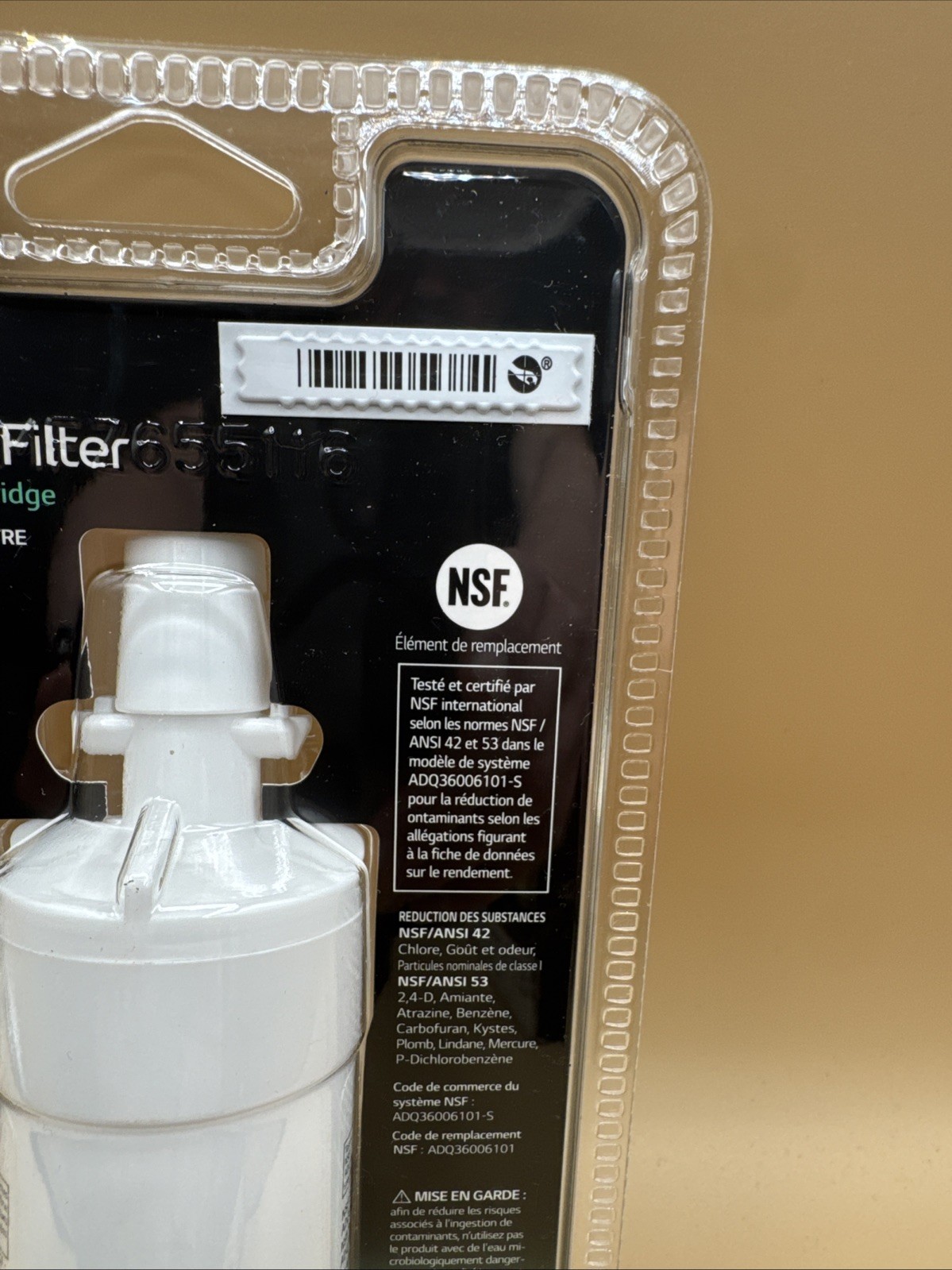 NEW Genuine LG LT700P/PC/PCS Refrigerator Replacement Water Filter ADQ36006104