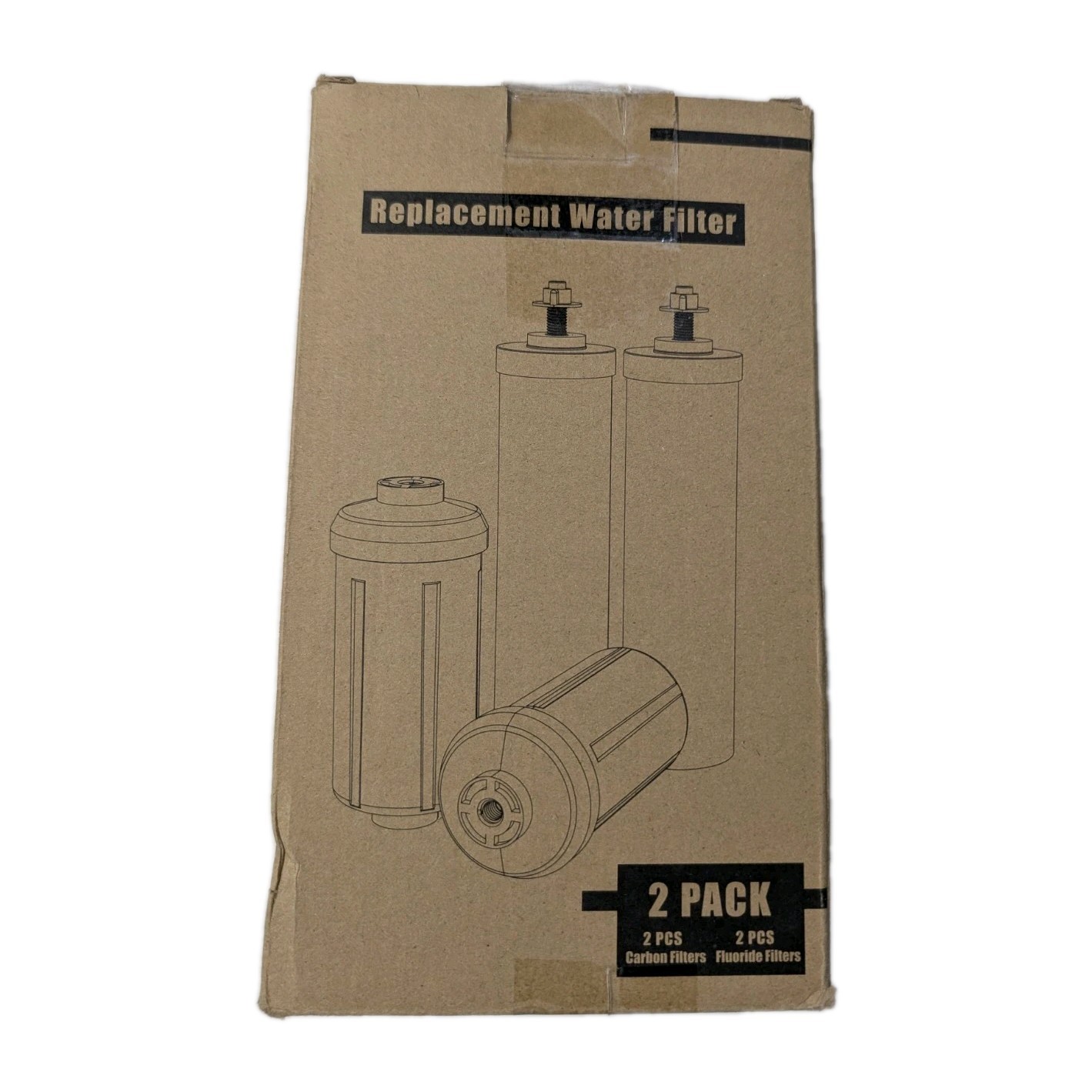Replacement Water Filter 2 Pack Carbon + Fluoride Compatible w/ PF-2 BB9-2