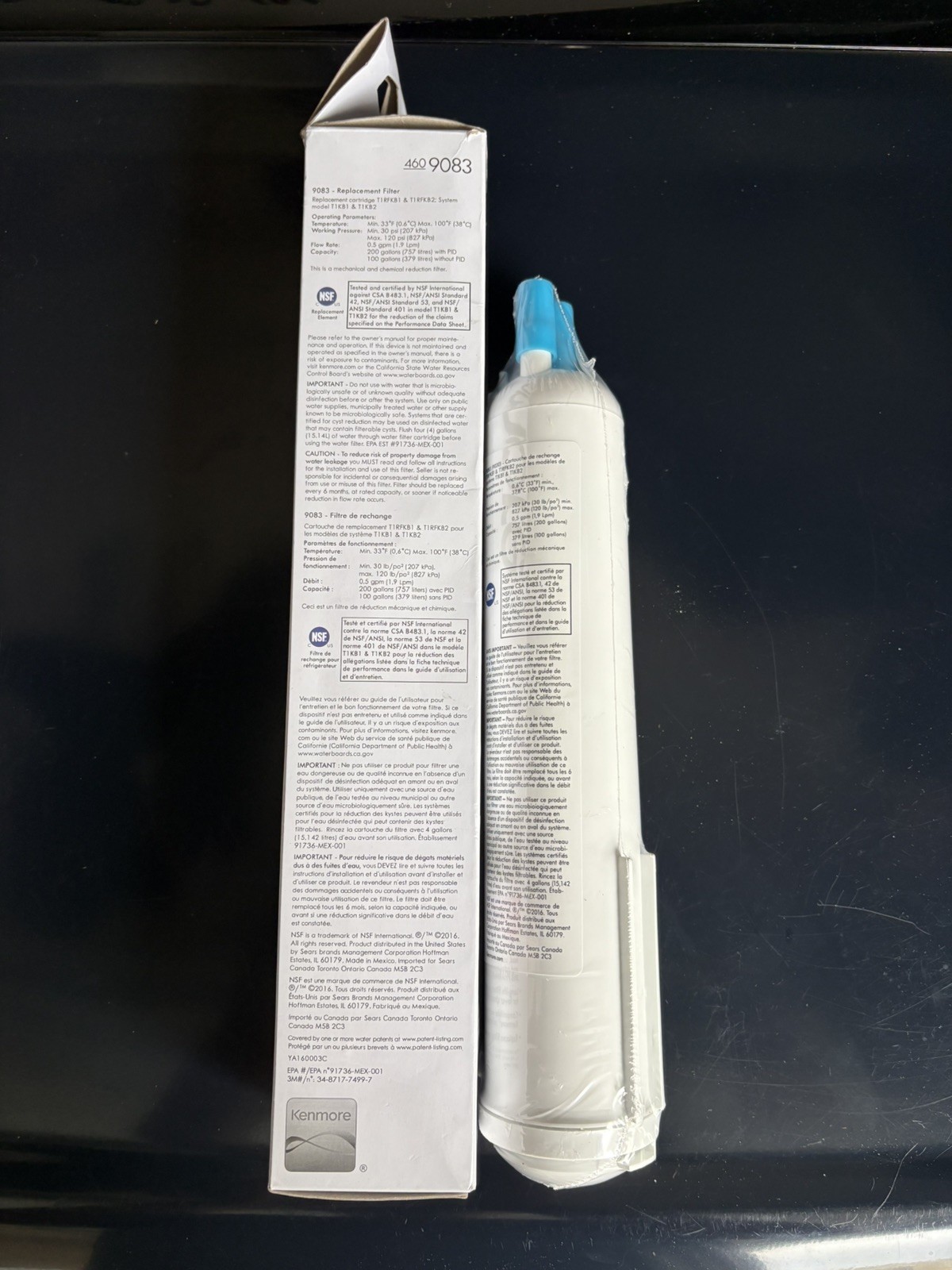 Kenmore 460-9083 9083 Replacement Refrigerator Water Filter Bundle of 2