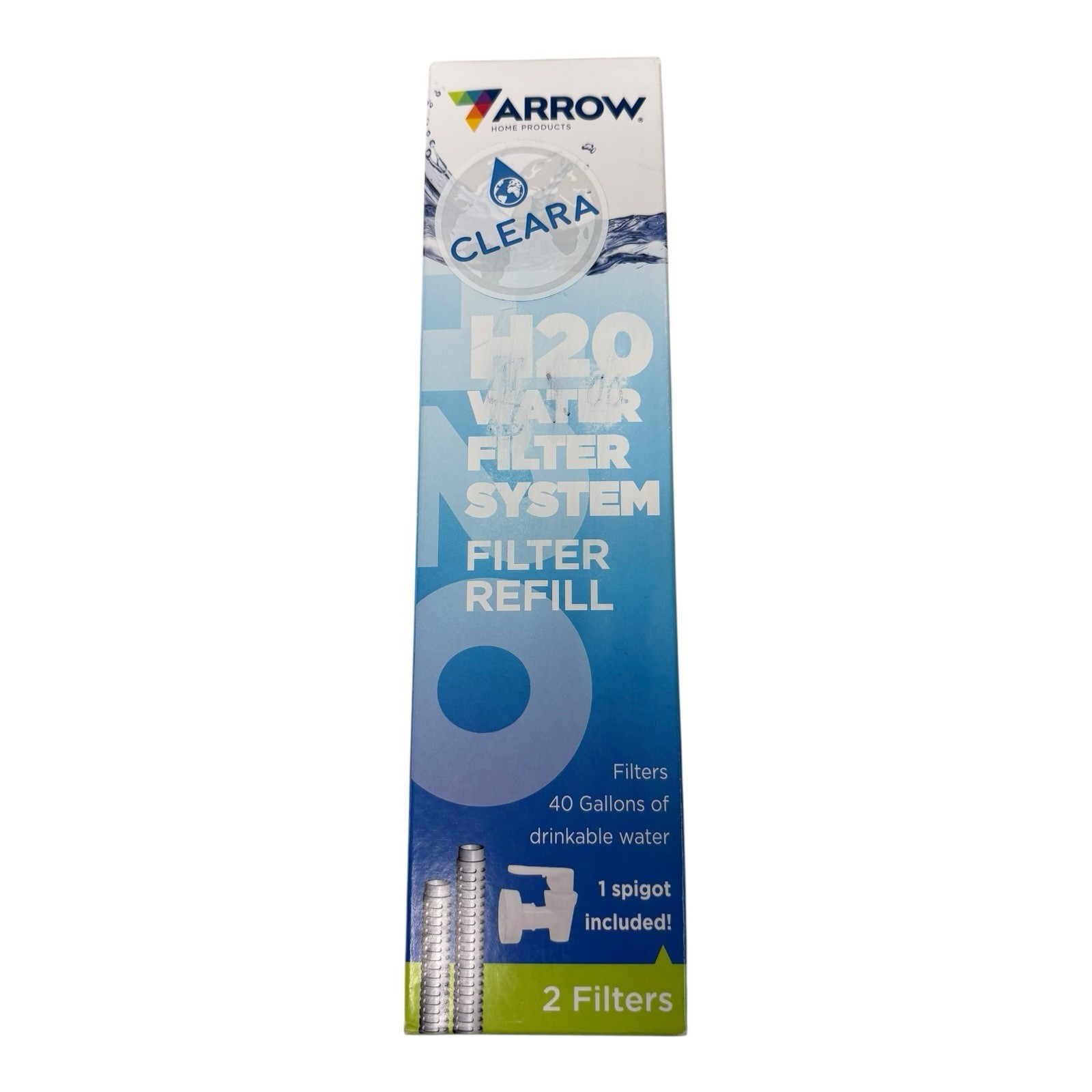 Arrow ClearA H2O Water Filter System Refill 2 Pack + Spigot | 40 Gallon Capacity