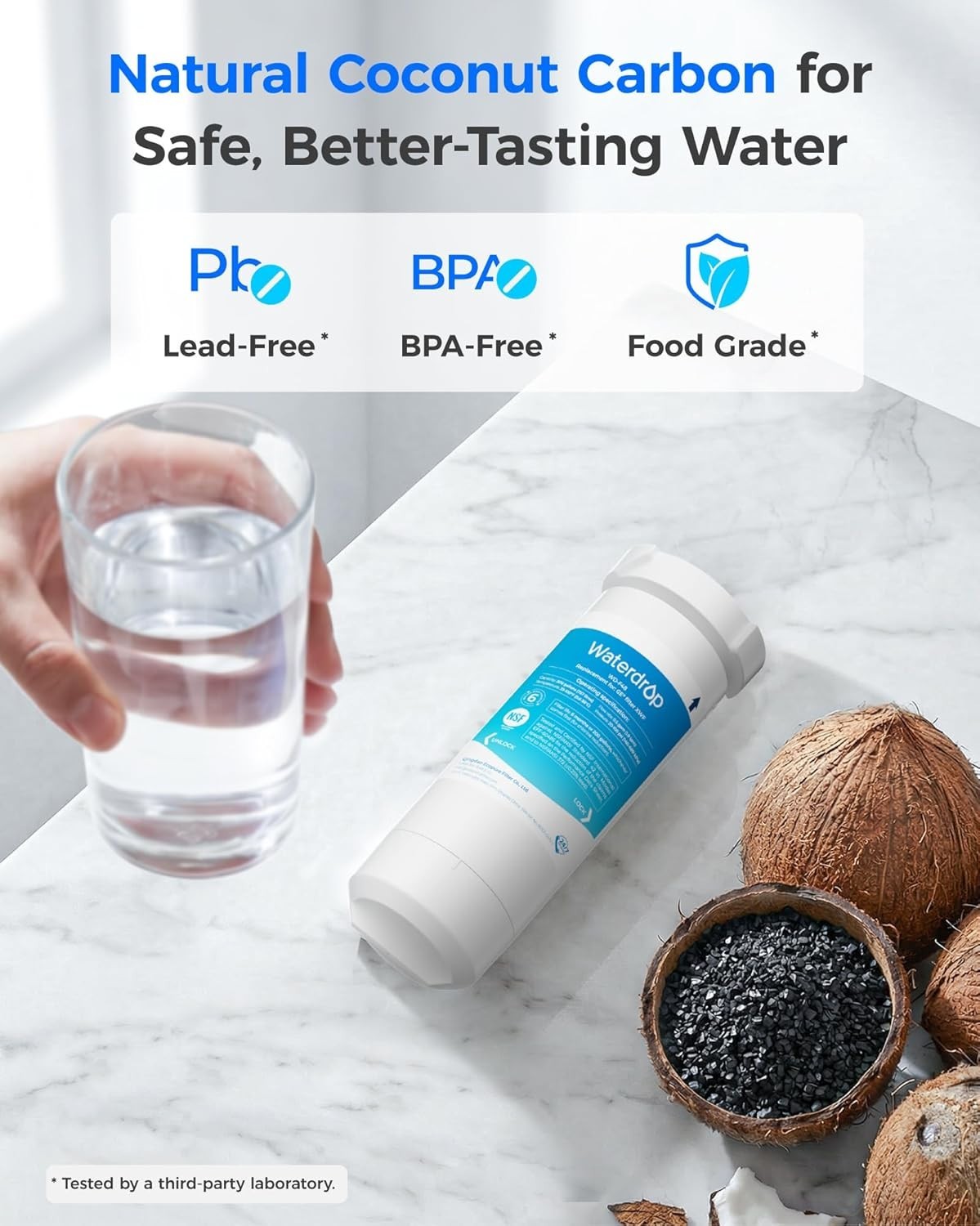 XWF Refrigerator Water Filter, Replacement for GE XWF, WR17X30702, NSF 42 & 3…