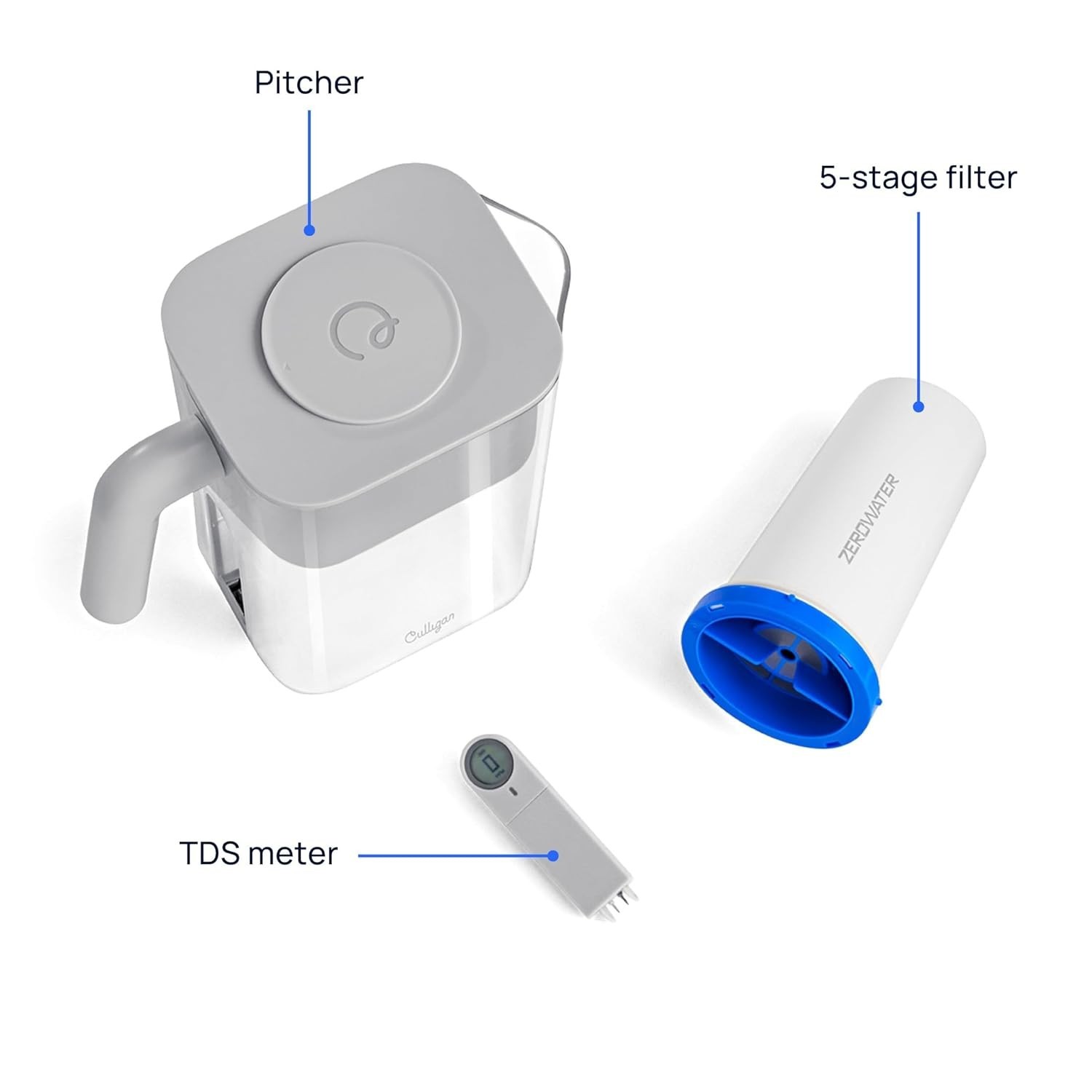 with ZeroWater Technology 10-Cup Water Filter Pitcher – Includes 5-Stage Adva…