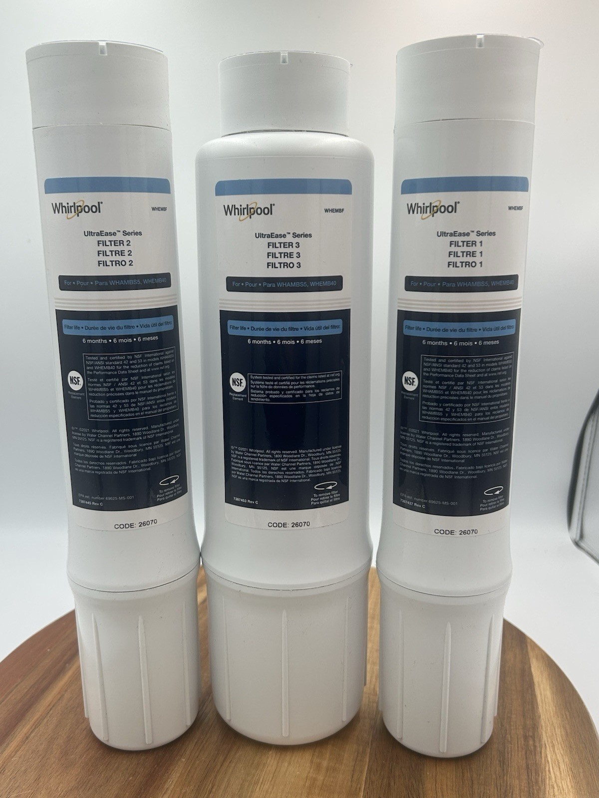 Whirlpool WHEMBF5 Under Sink Water Purifier Replacement Filters for WHEMB40 New