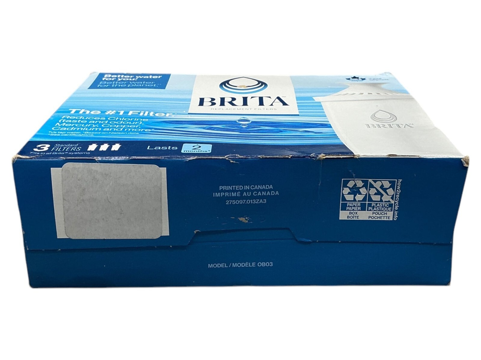 Brita Replacement Water Filters 3-Pack Reduces Chlorine Taste Lasts 2 months