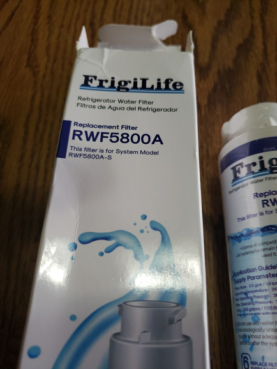 Frigilife Water Replacement Filter RWF5800A 6 Months 300 Gallons New
