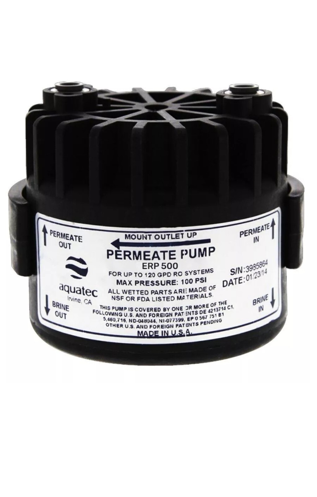 Permeate Pump – ERP 500 for Reverse Osmosis Water Filter Systems | Reduce RO Was